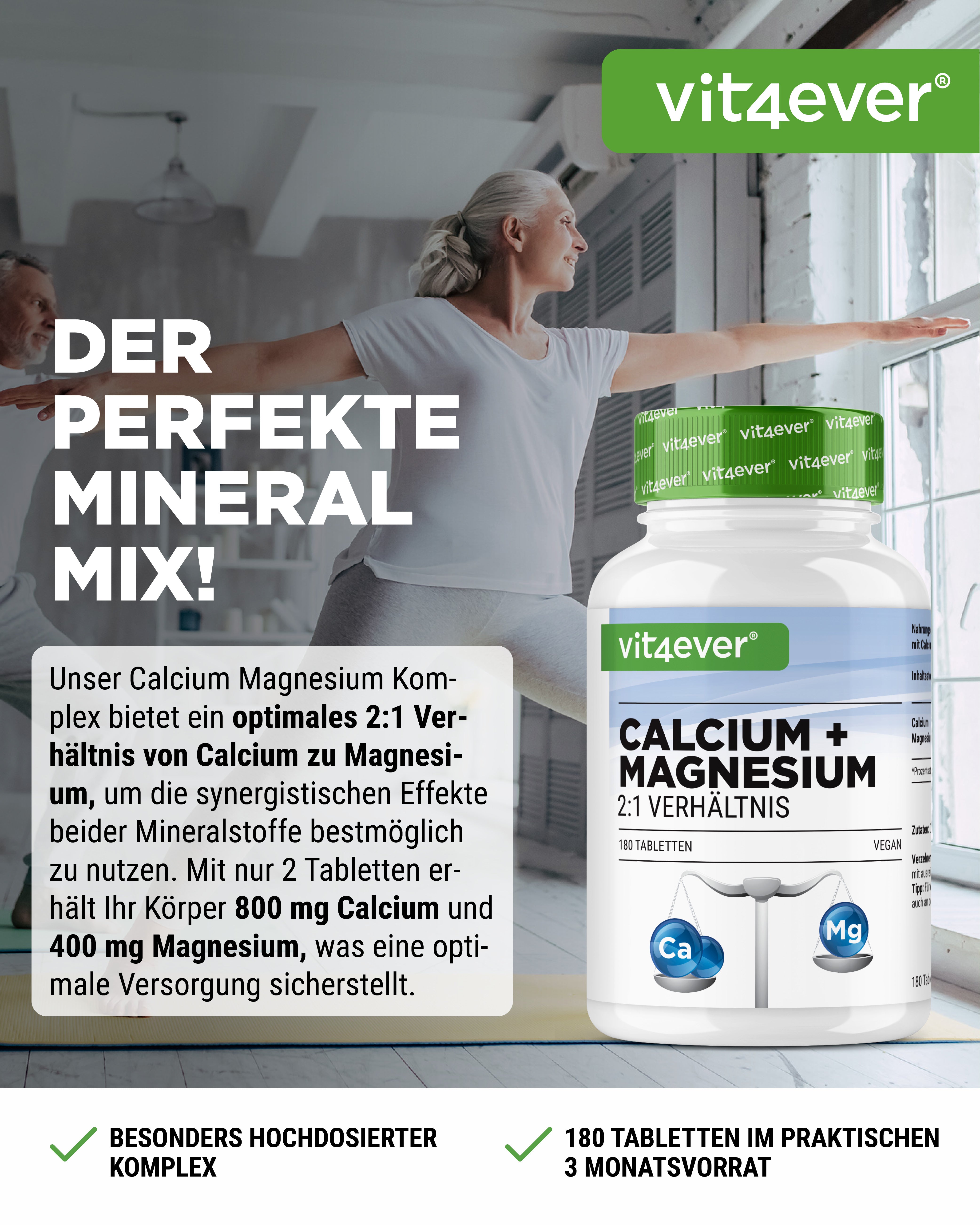 Calcium + Magnesium - 2:1 Verhältnis