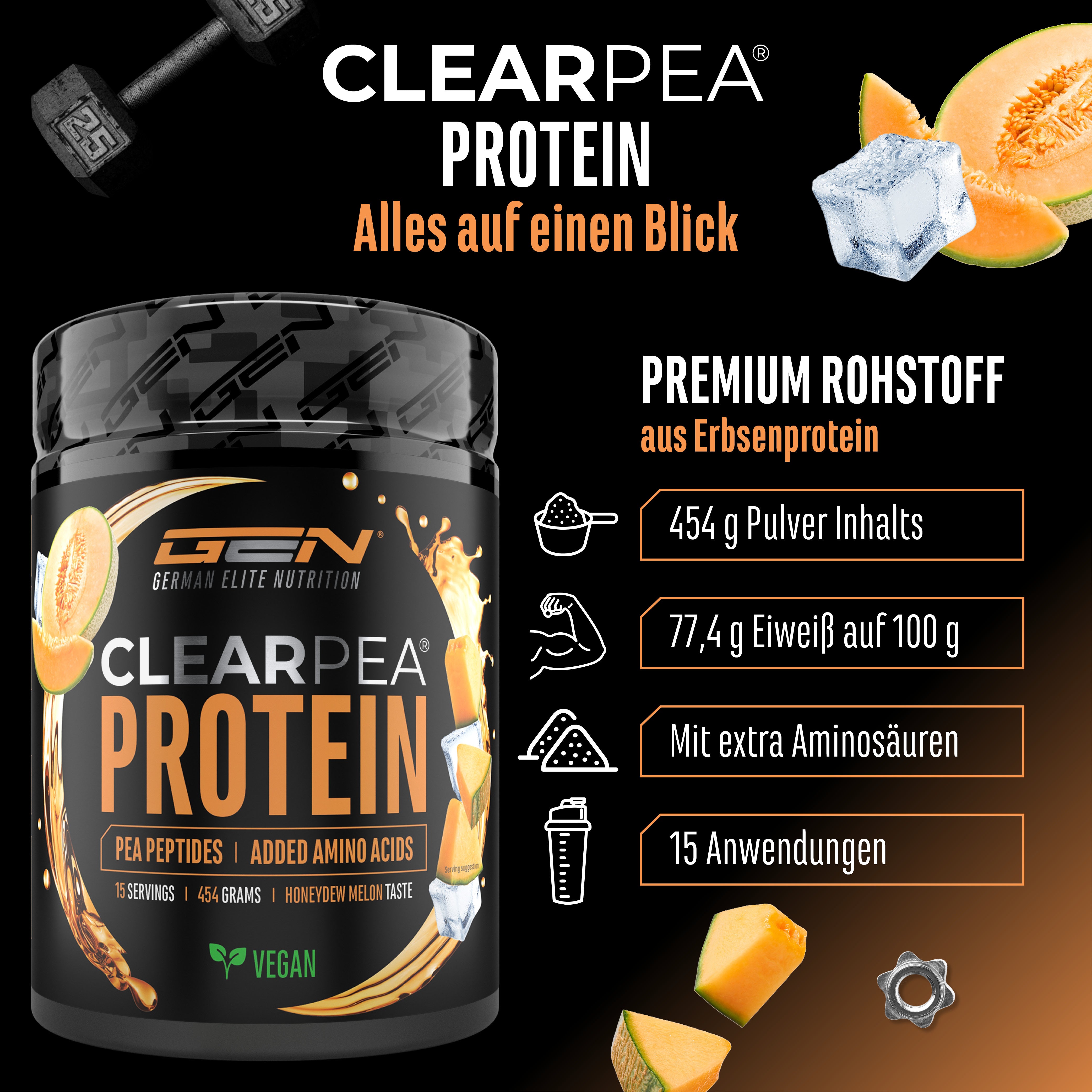 ClearPea® - Proteína vegana transparente - Cola, 454 g