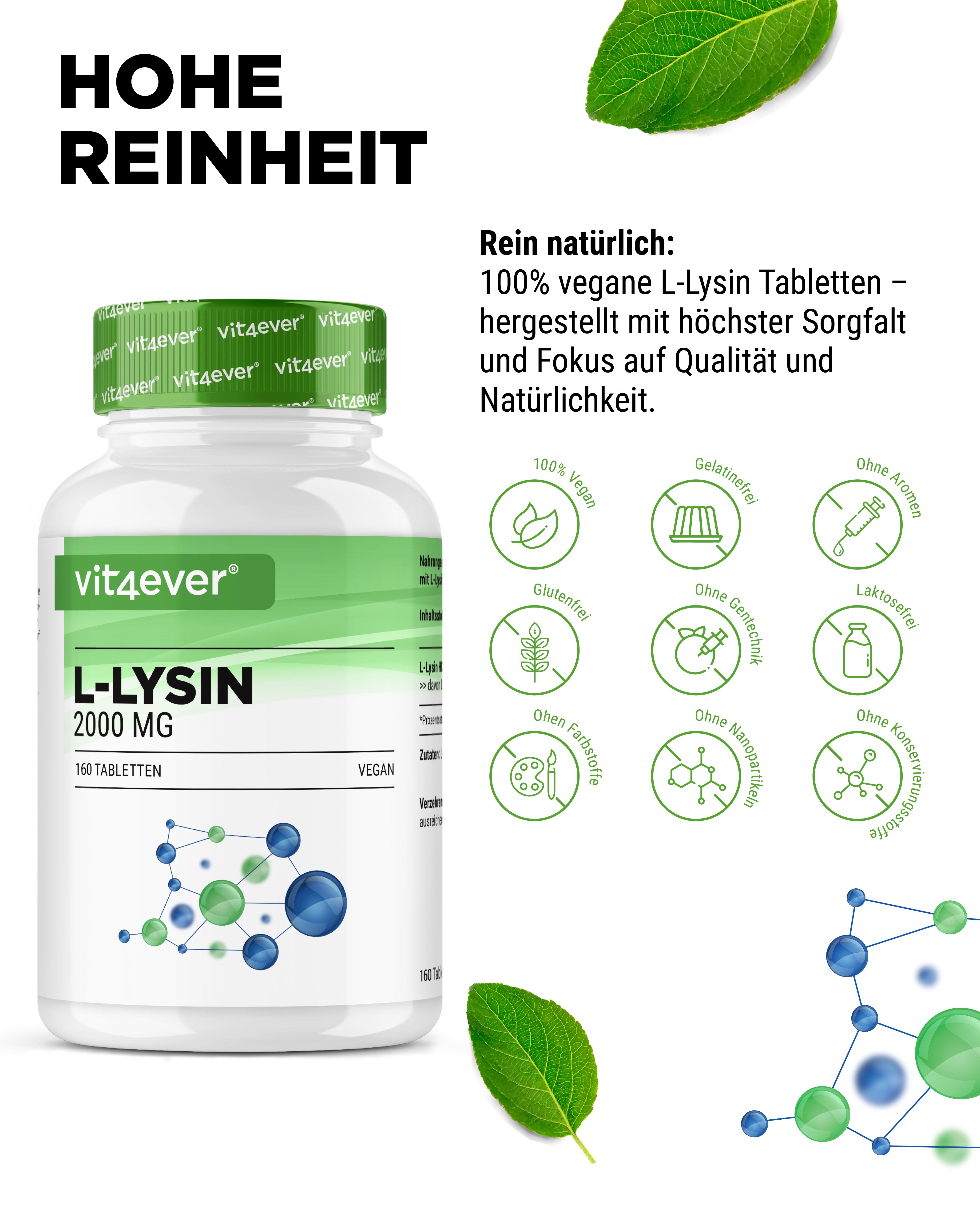 L-Lysine 1000 mg hautement dosée