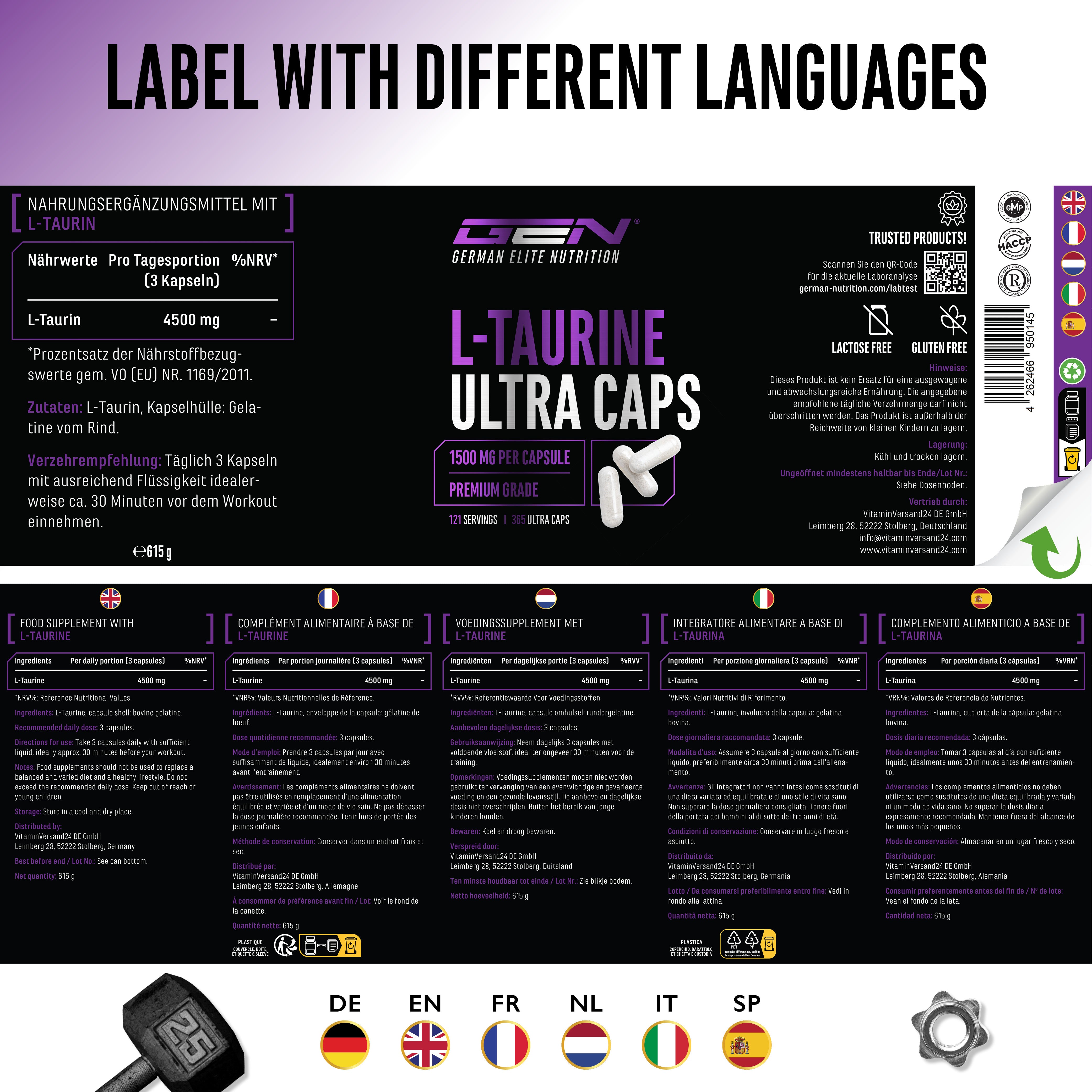 L-Taurina Ultra Cápsulas