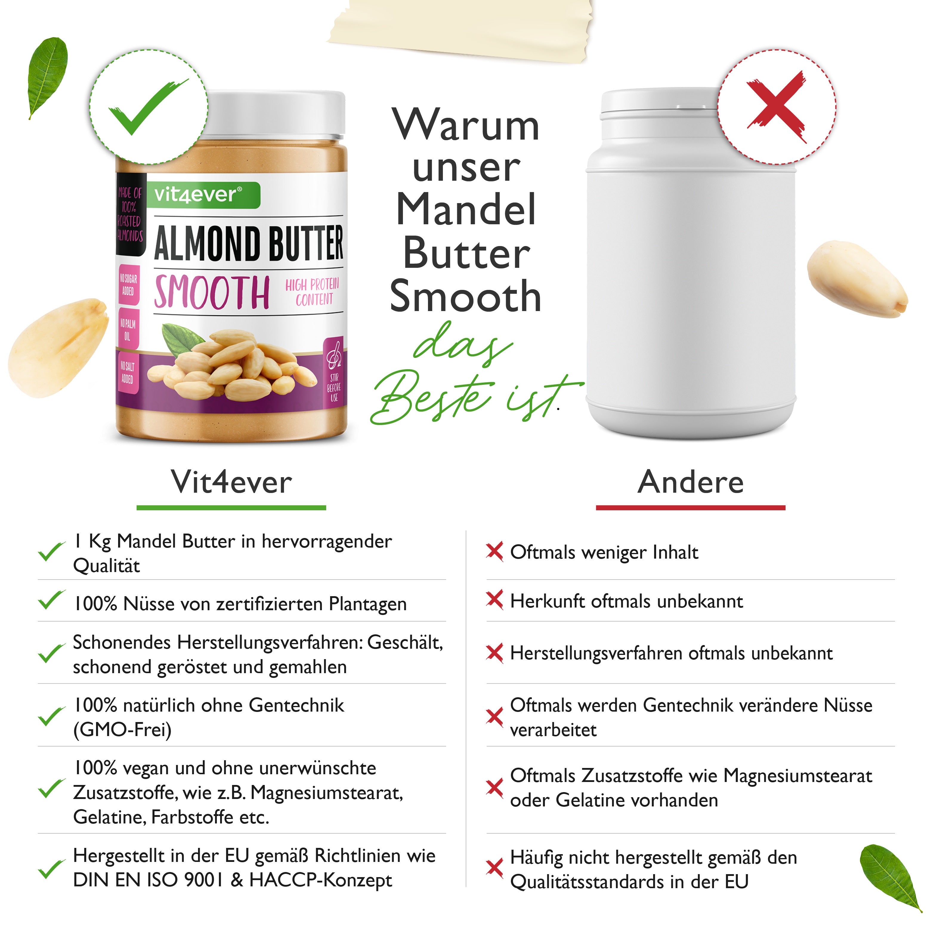 100% Mandelmus Weiss - 1000 g