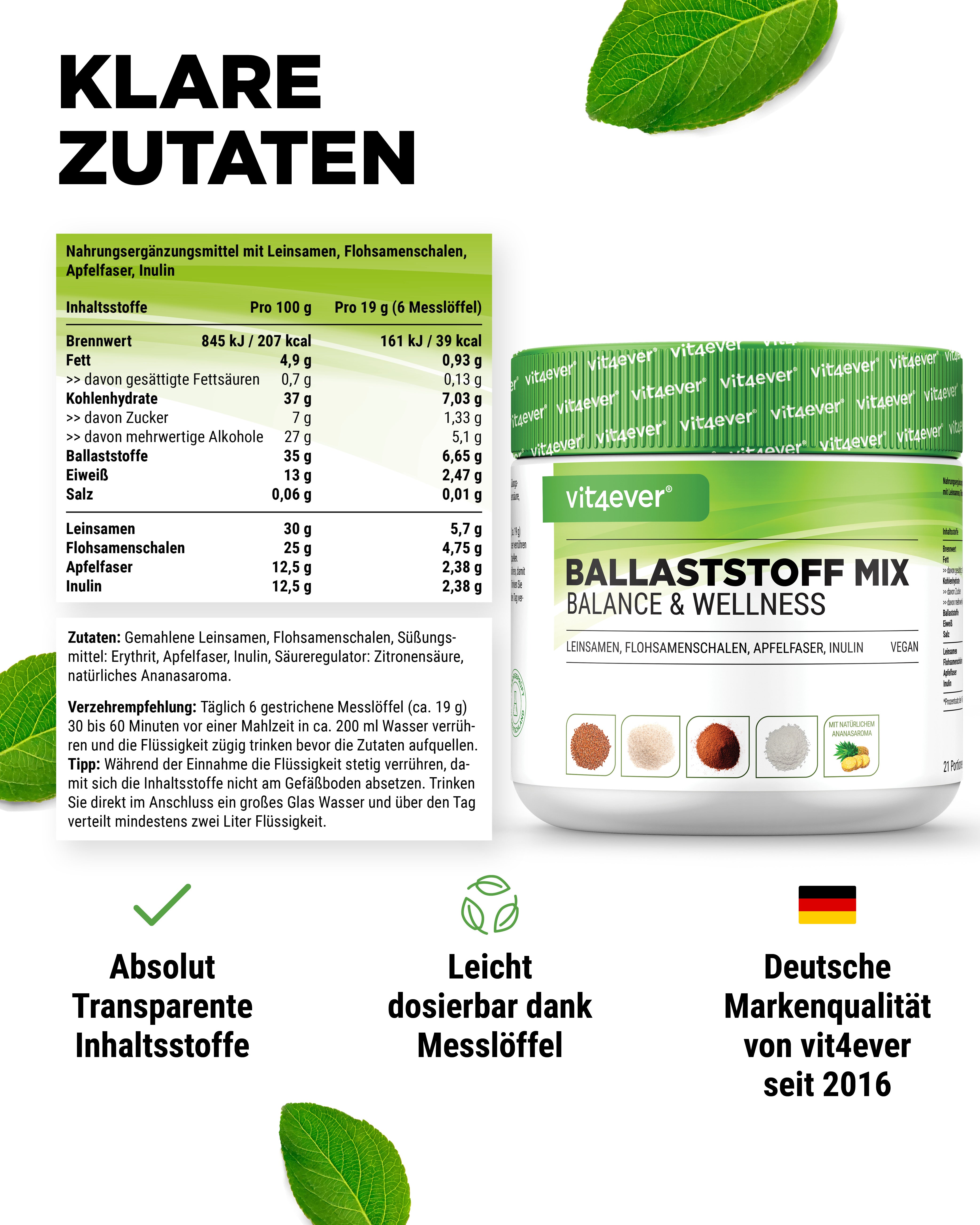 Ballaststoff Mix - 400 g Pulver