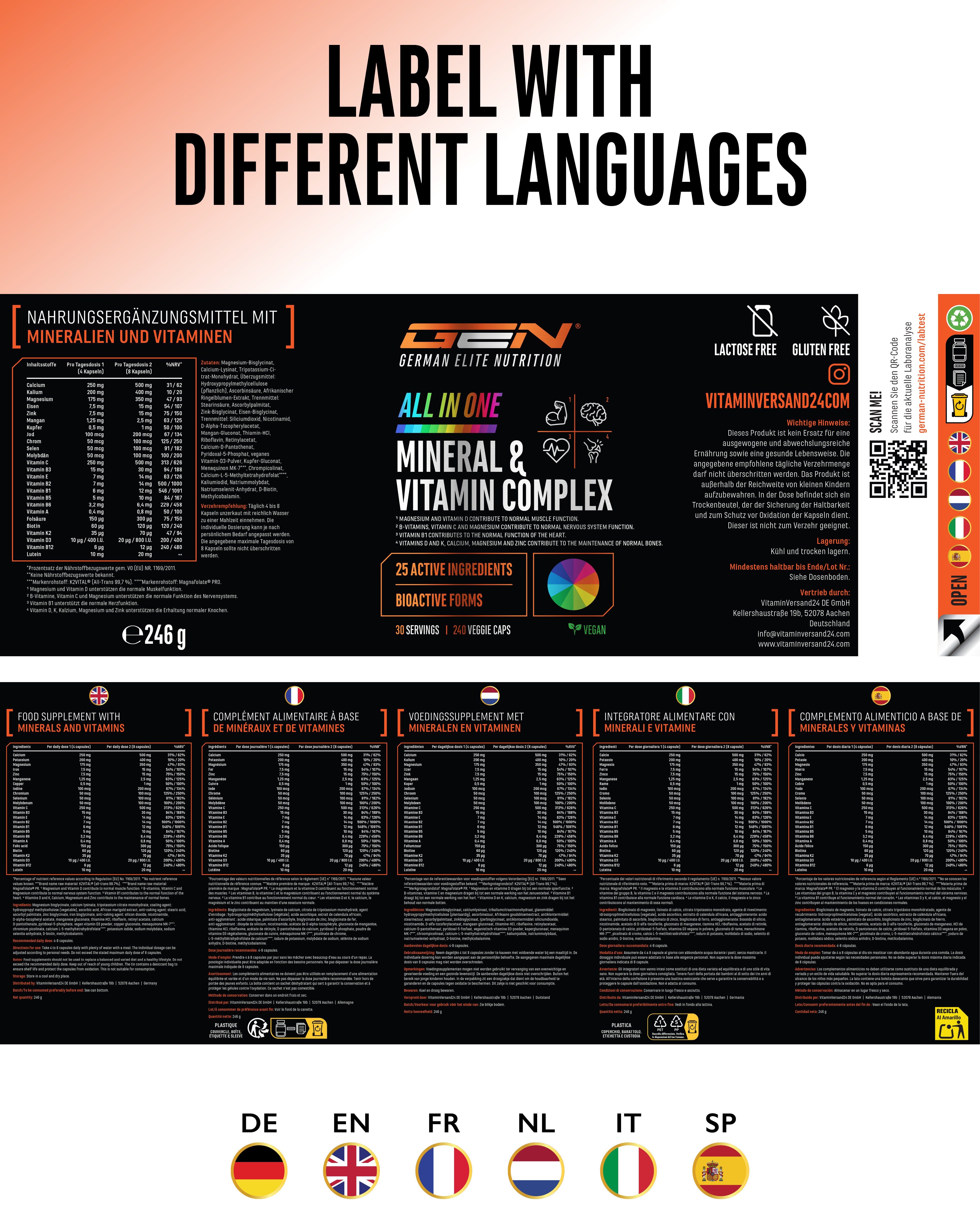 All in one - Complesso Minerale & Vitaminico, 240 Capsule