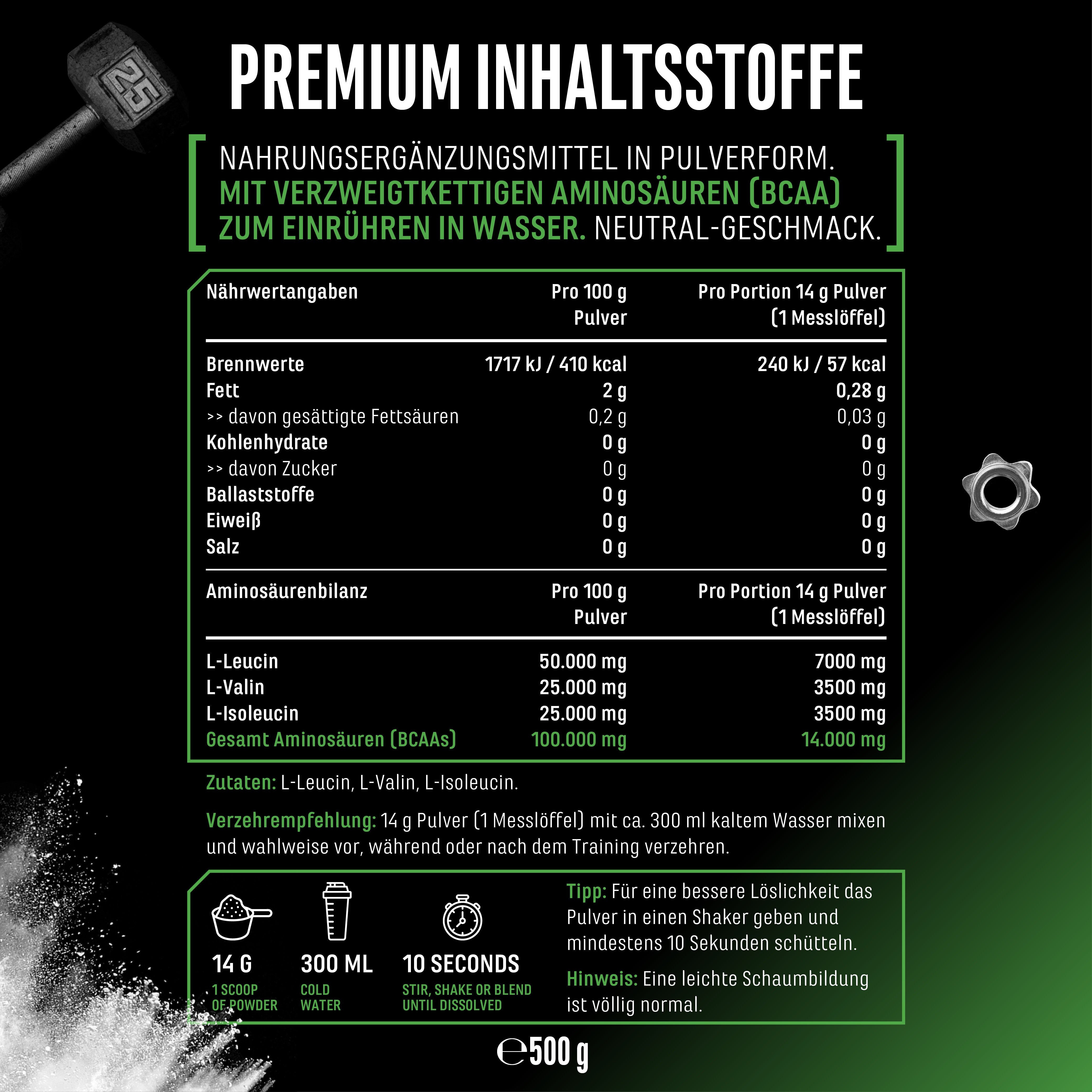 GEN BCAA 2:1:1 Poeder - Neutraal, 500 g