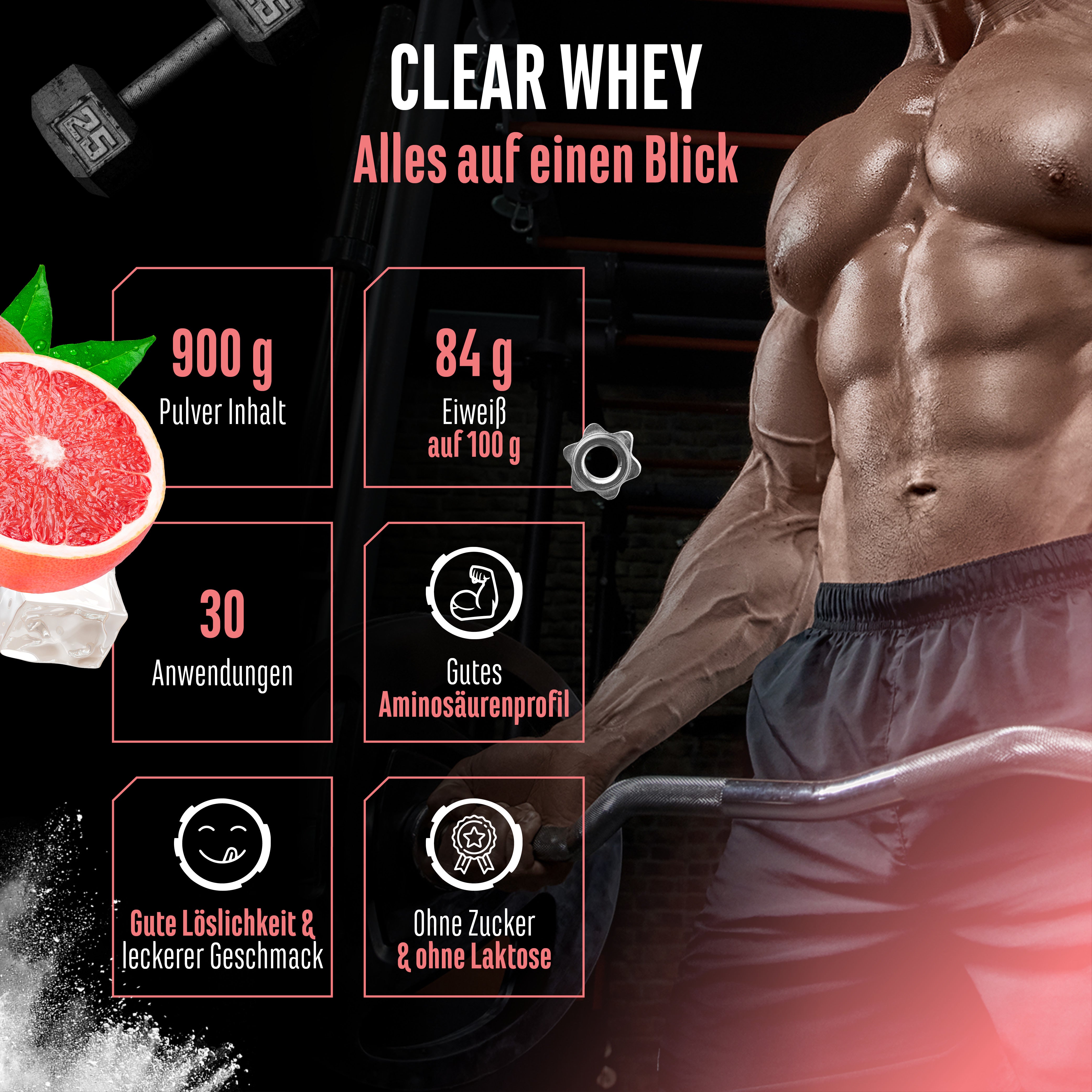 Clear Whey Protein - Fresh Apricot, 900 g