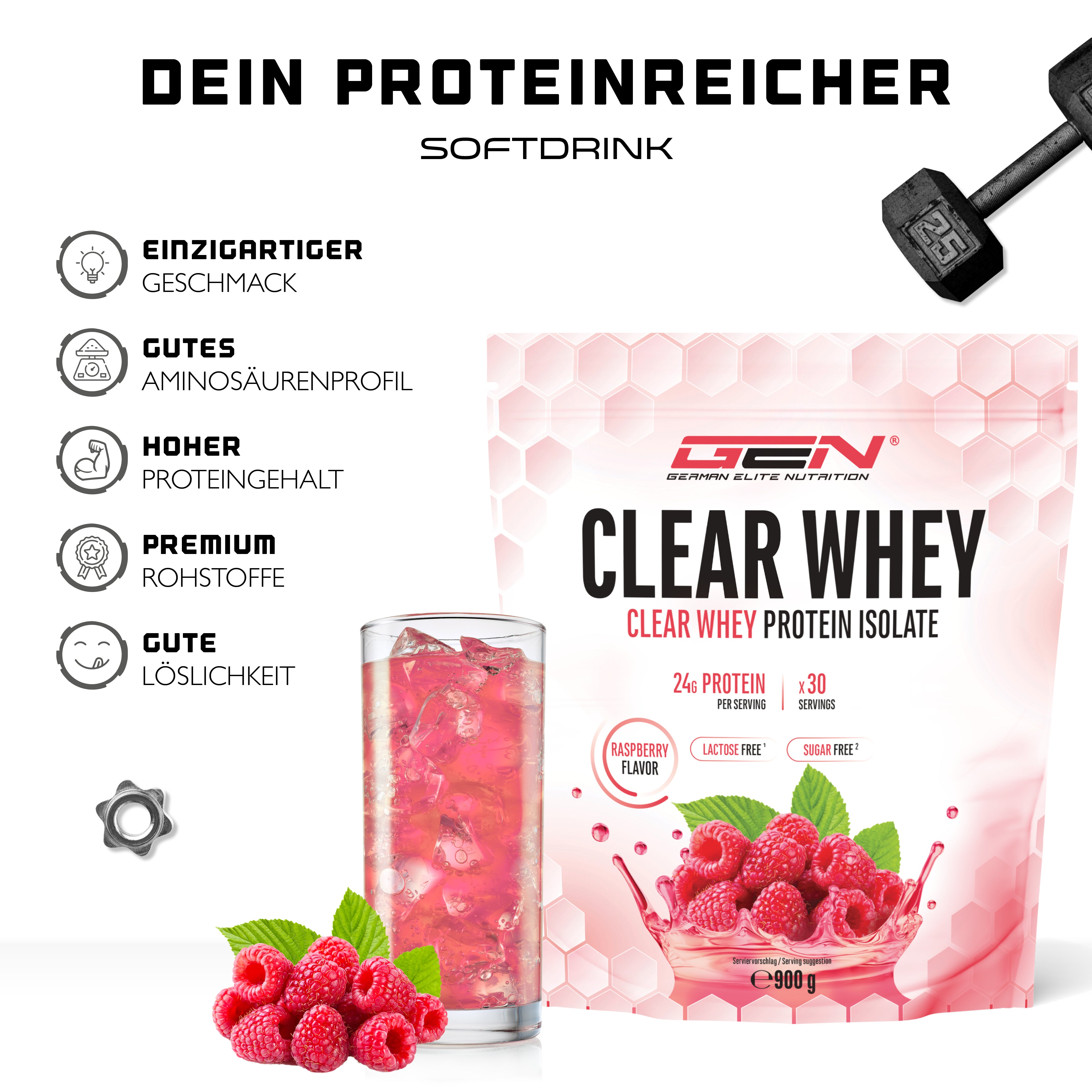 Clear Whey Protein - Fresh Apricot, 900 g
