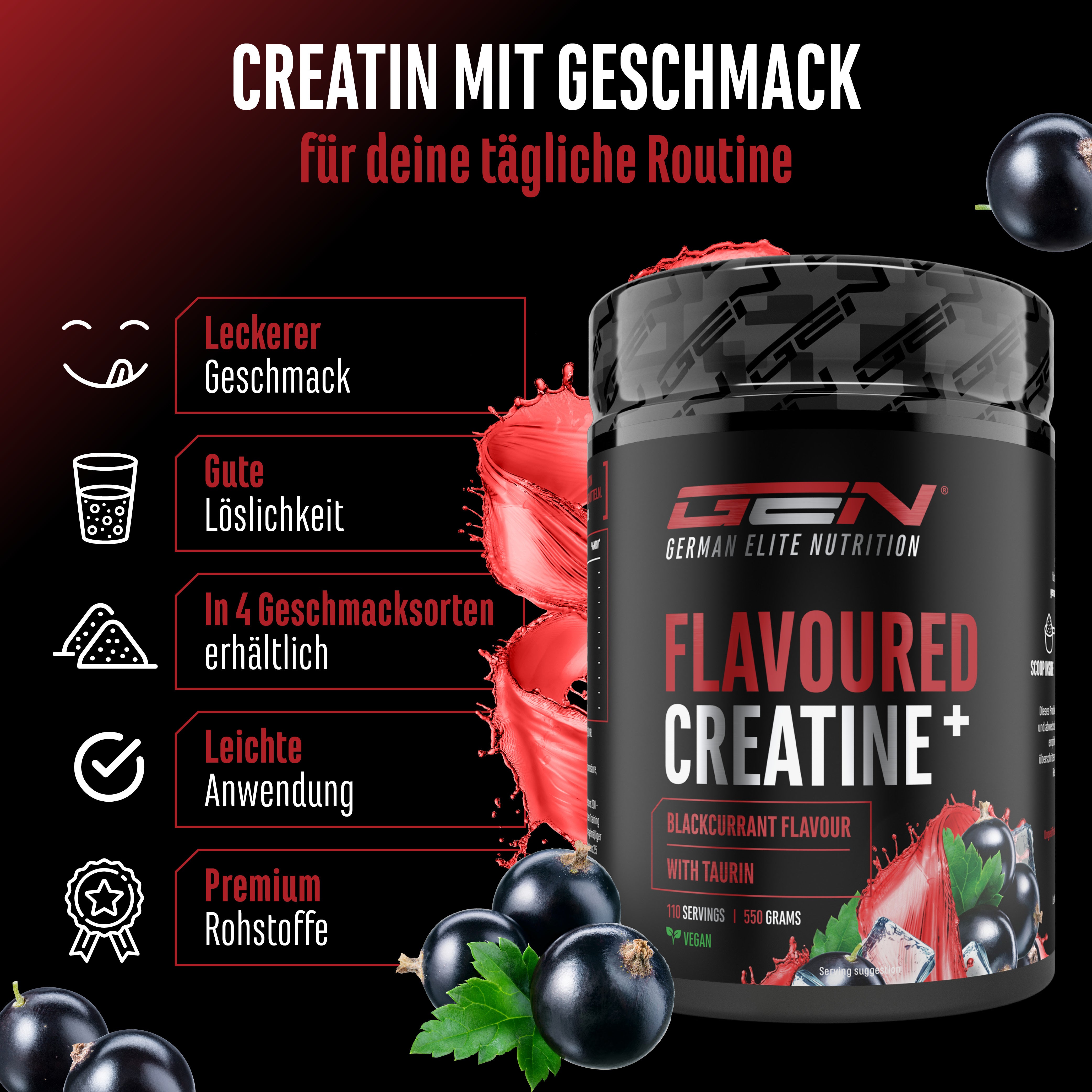 Creatin - Erdbeere, 550 g