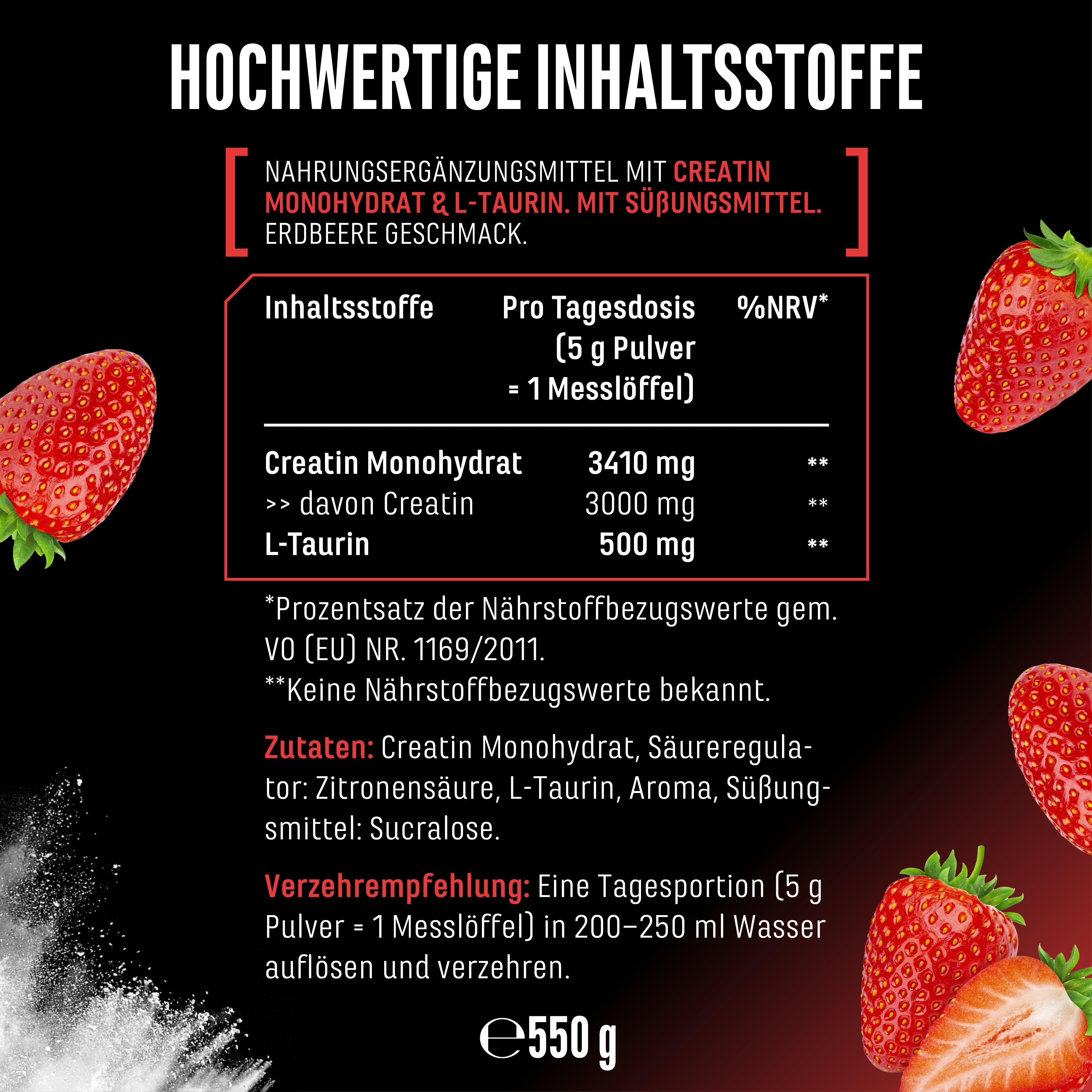 Creatin - Erdbeere, 550 g