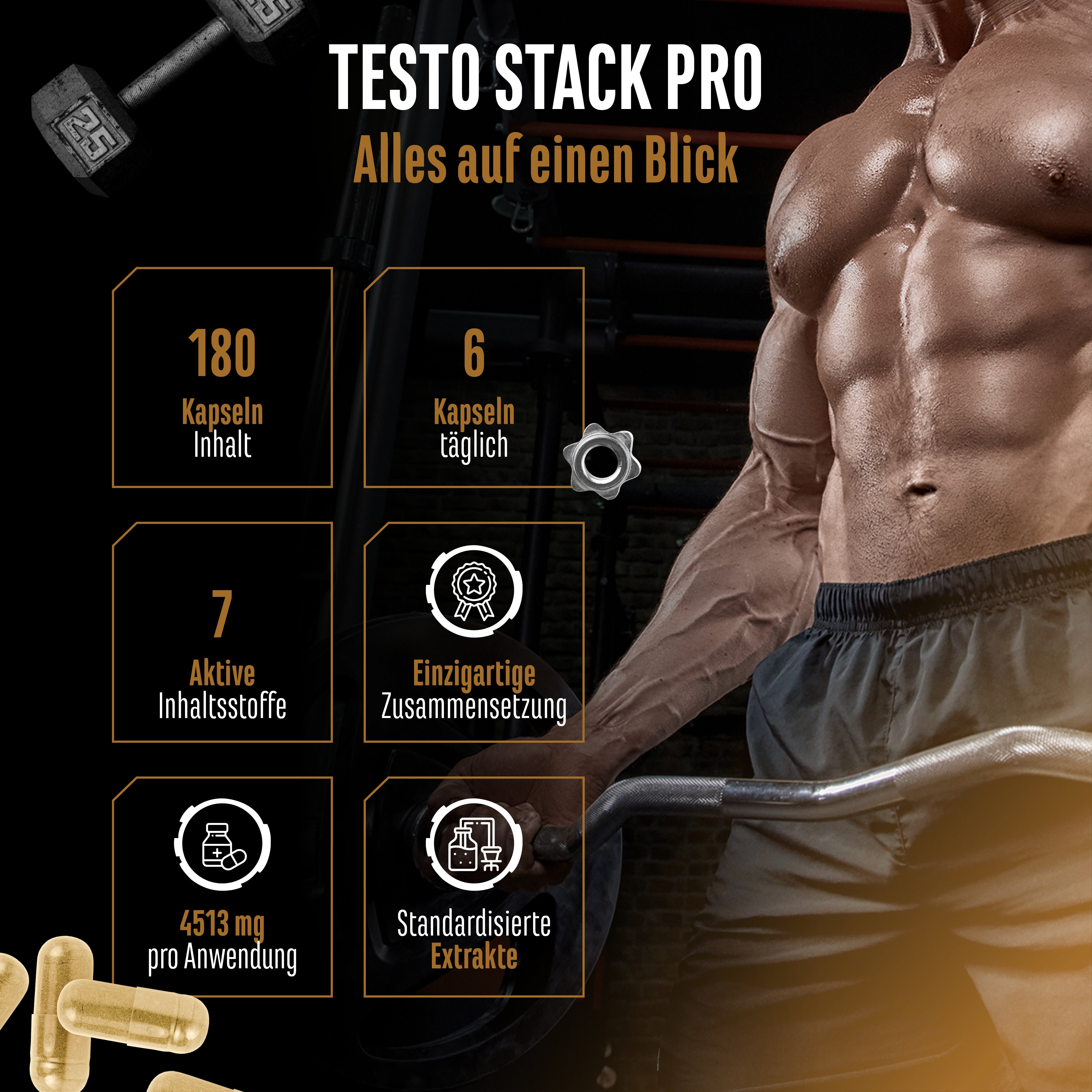 Testo Stack Pro, 180 capsule
