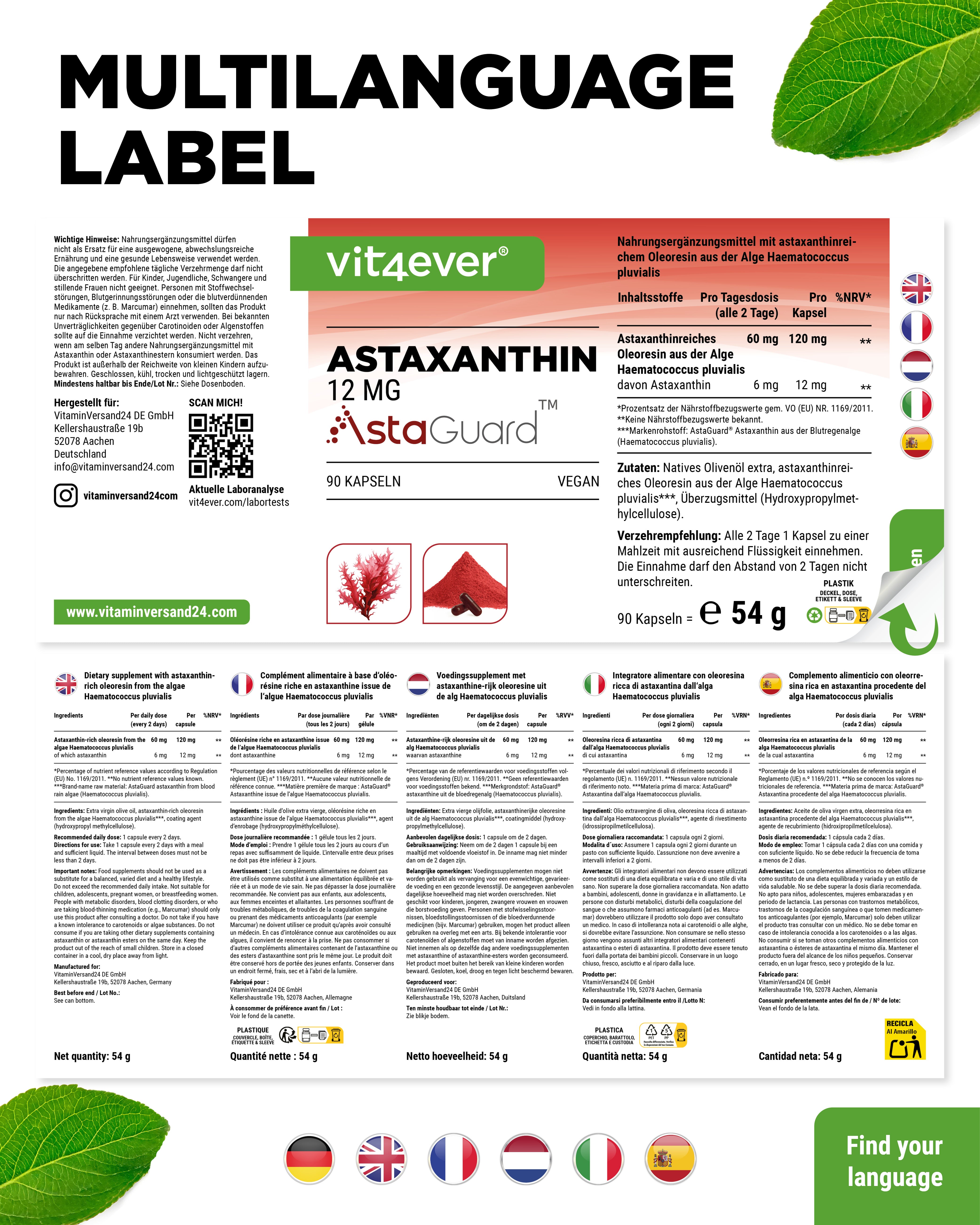 Astaxanthin 12 mg - AstaGuard®