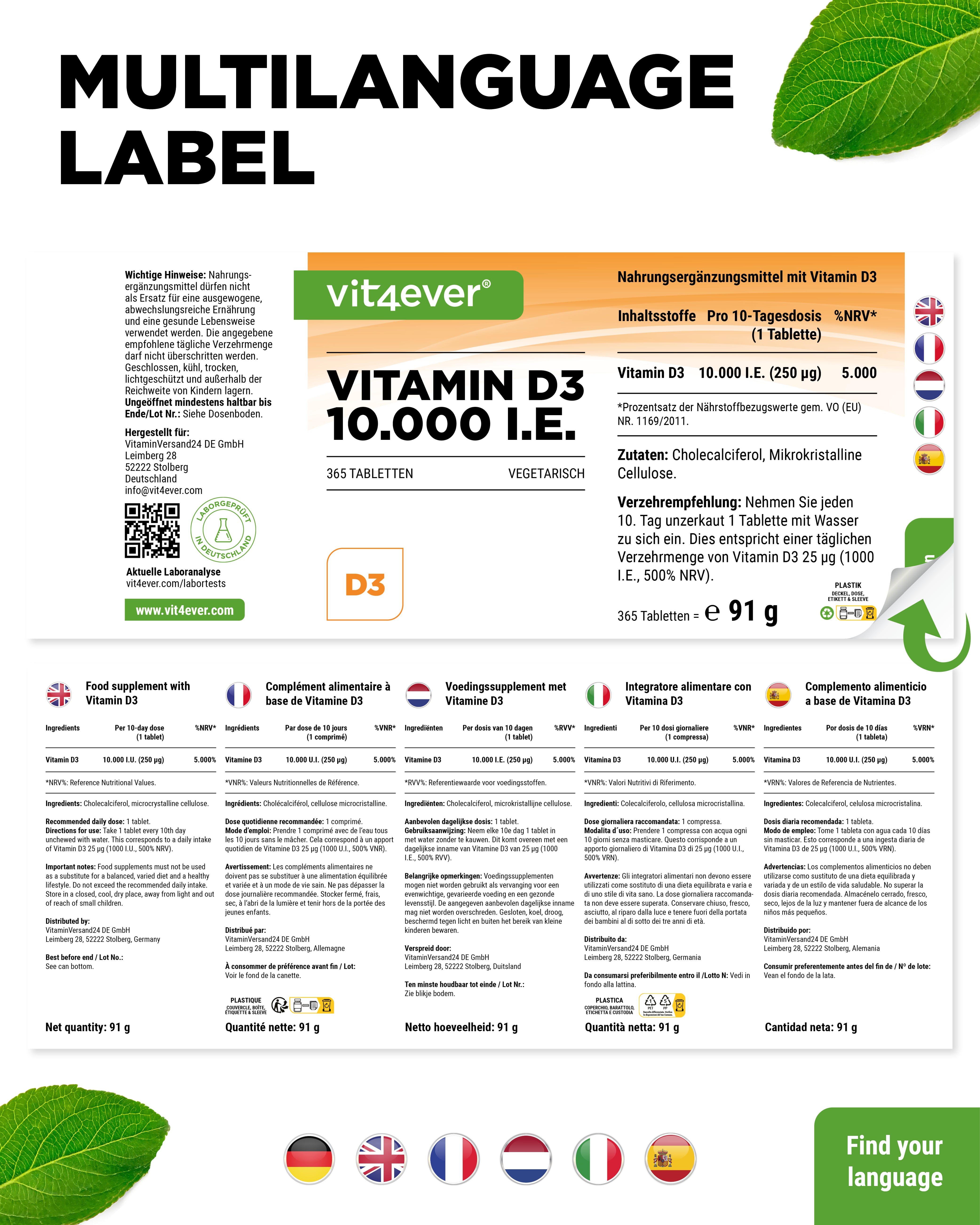 Vitamin D3 Depot 10,000 IU