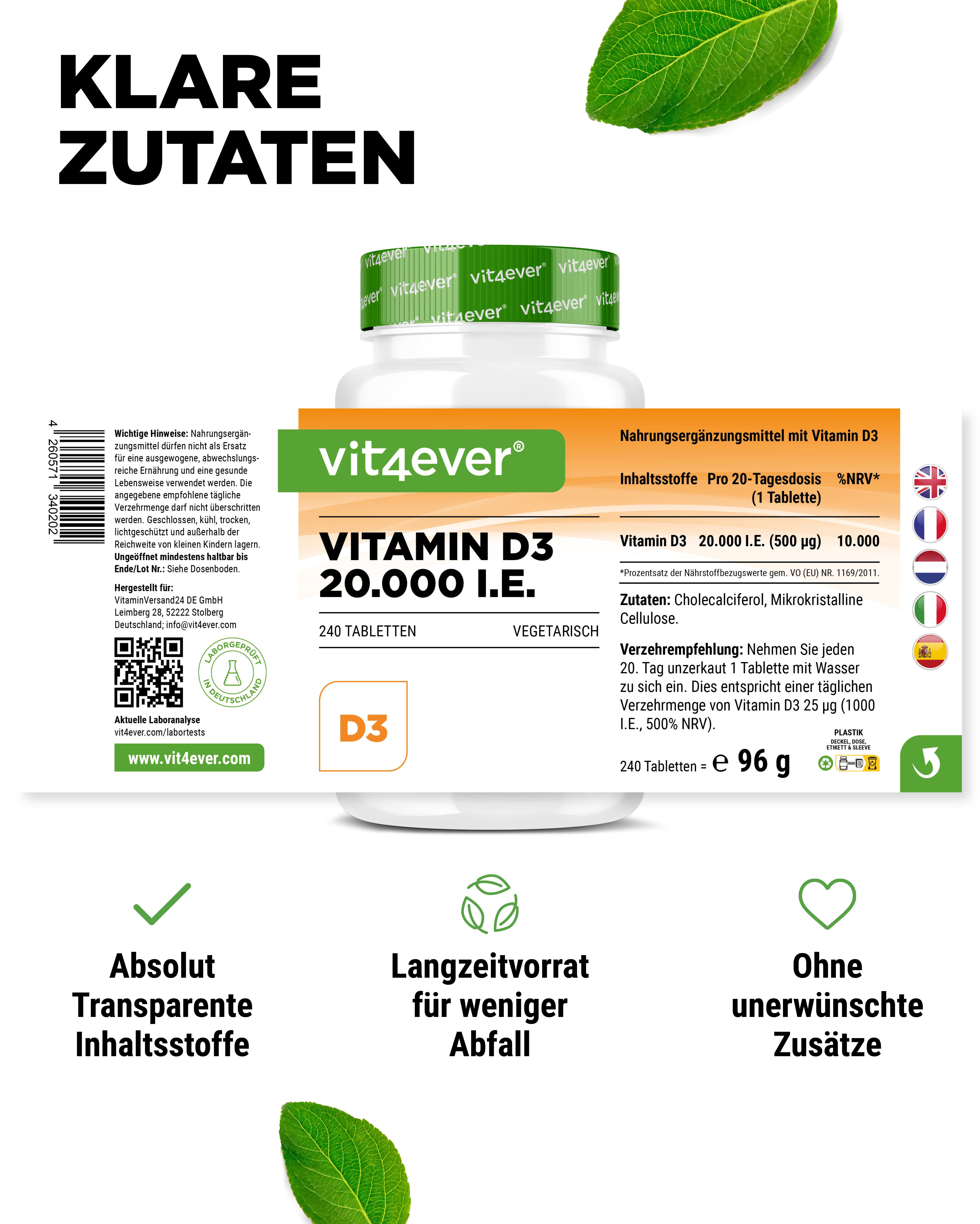 Vitamine D3 Depot 20.000 UI