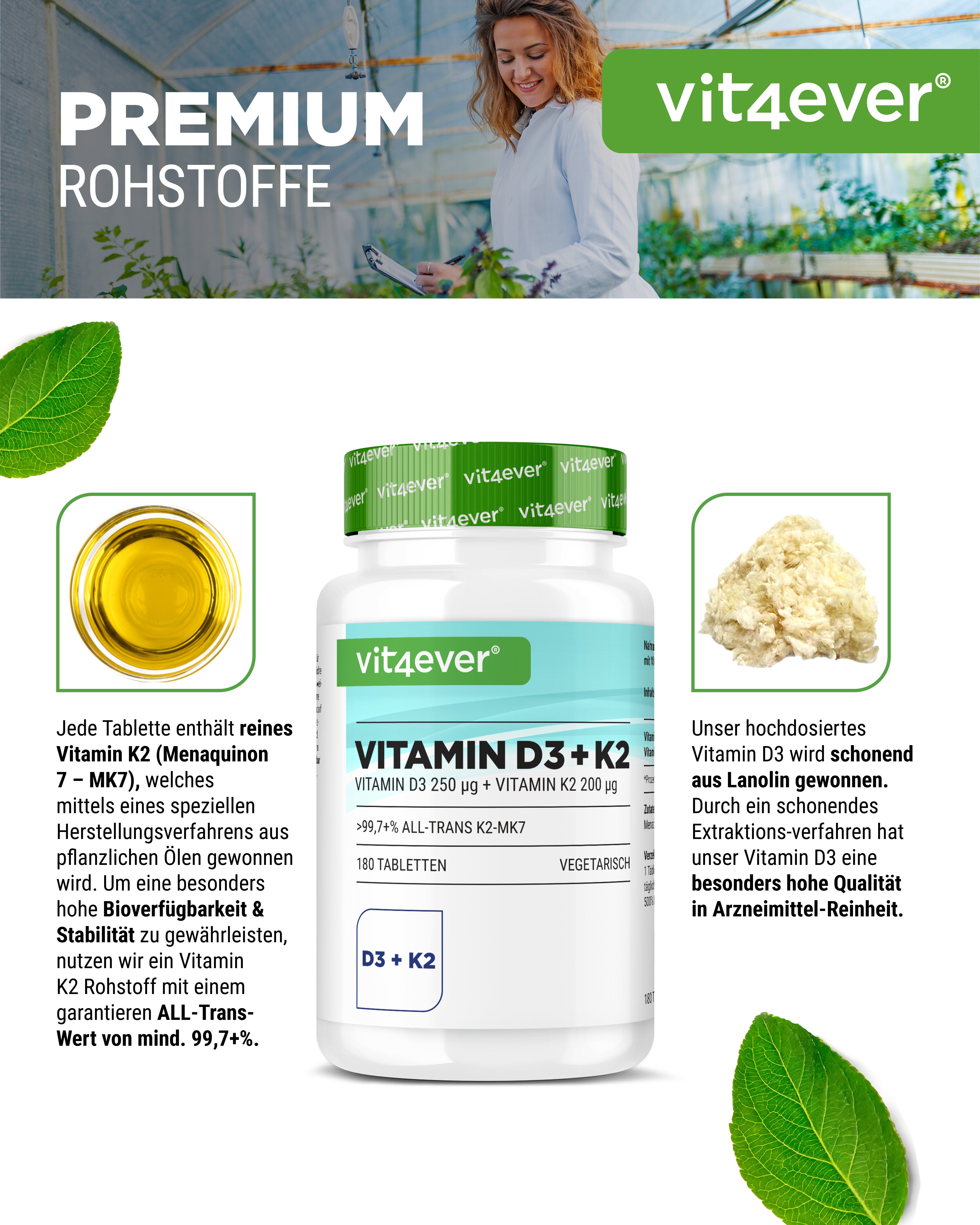 Vitamina D3 10.000 UI + Vitamina K2 200 mcg