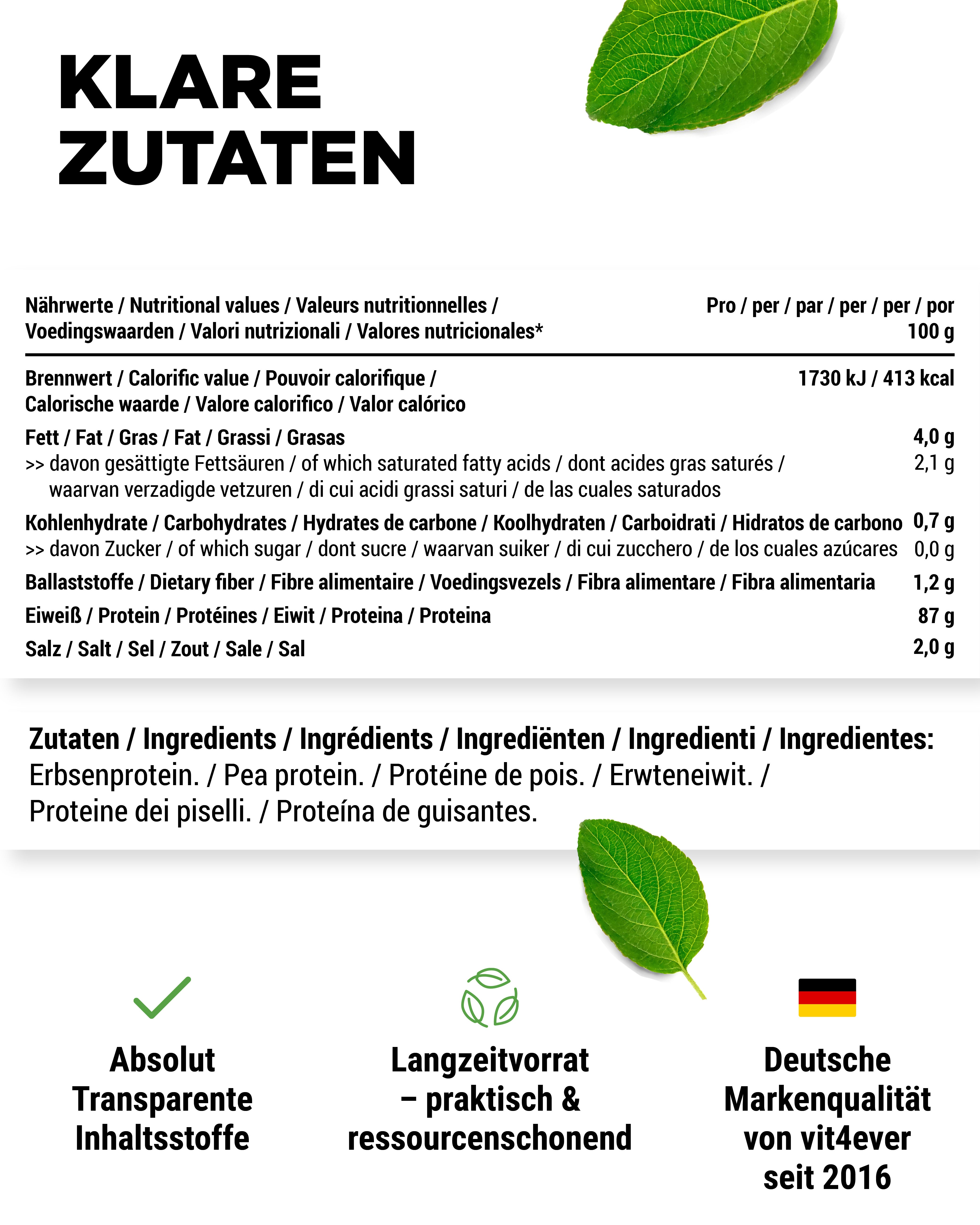 Erbsenprotein Pulver - 87% Proteingehalt