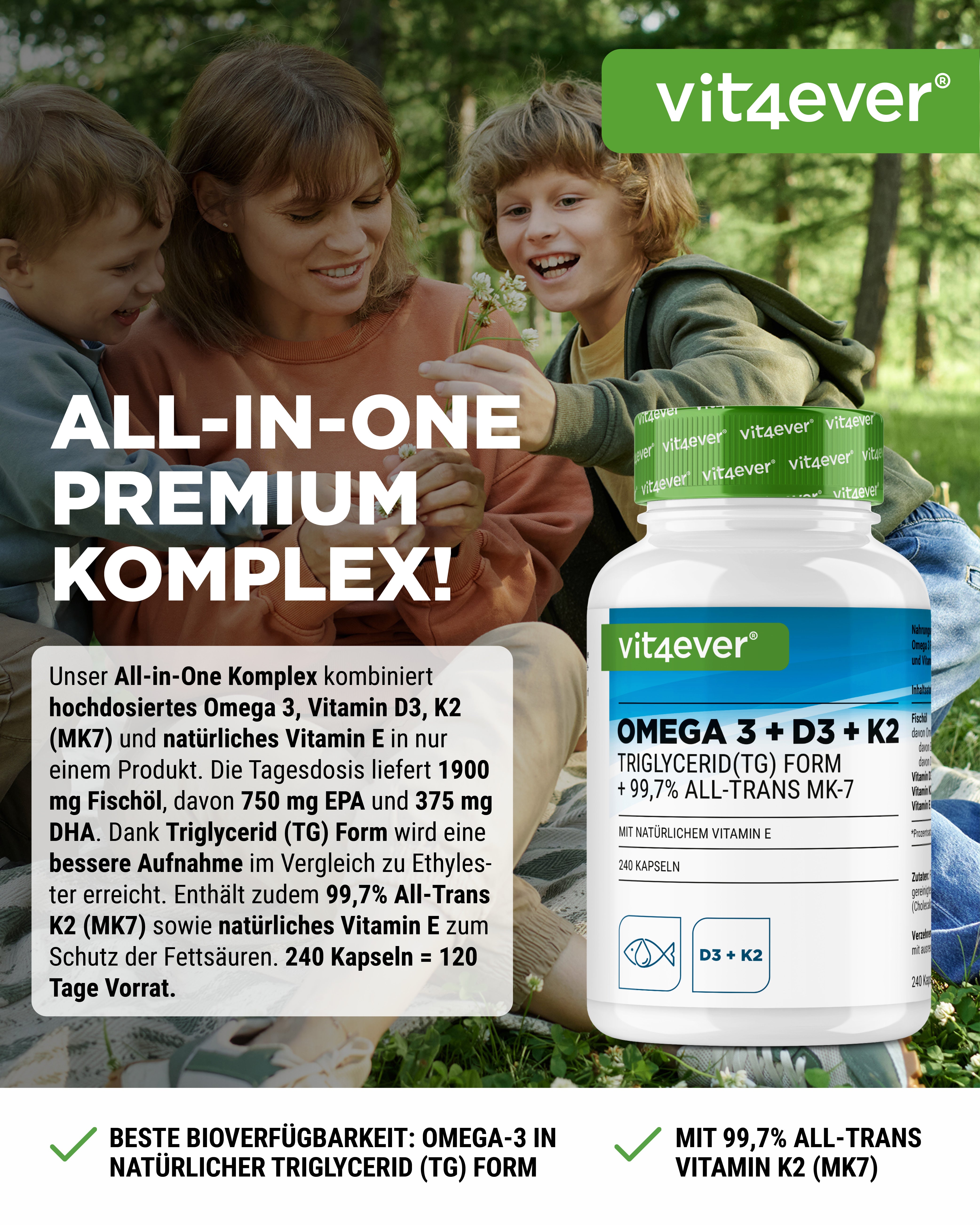 Omega 3 + D3 + K2 Komplex