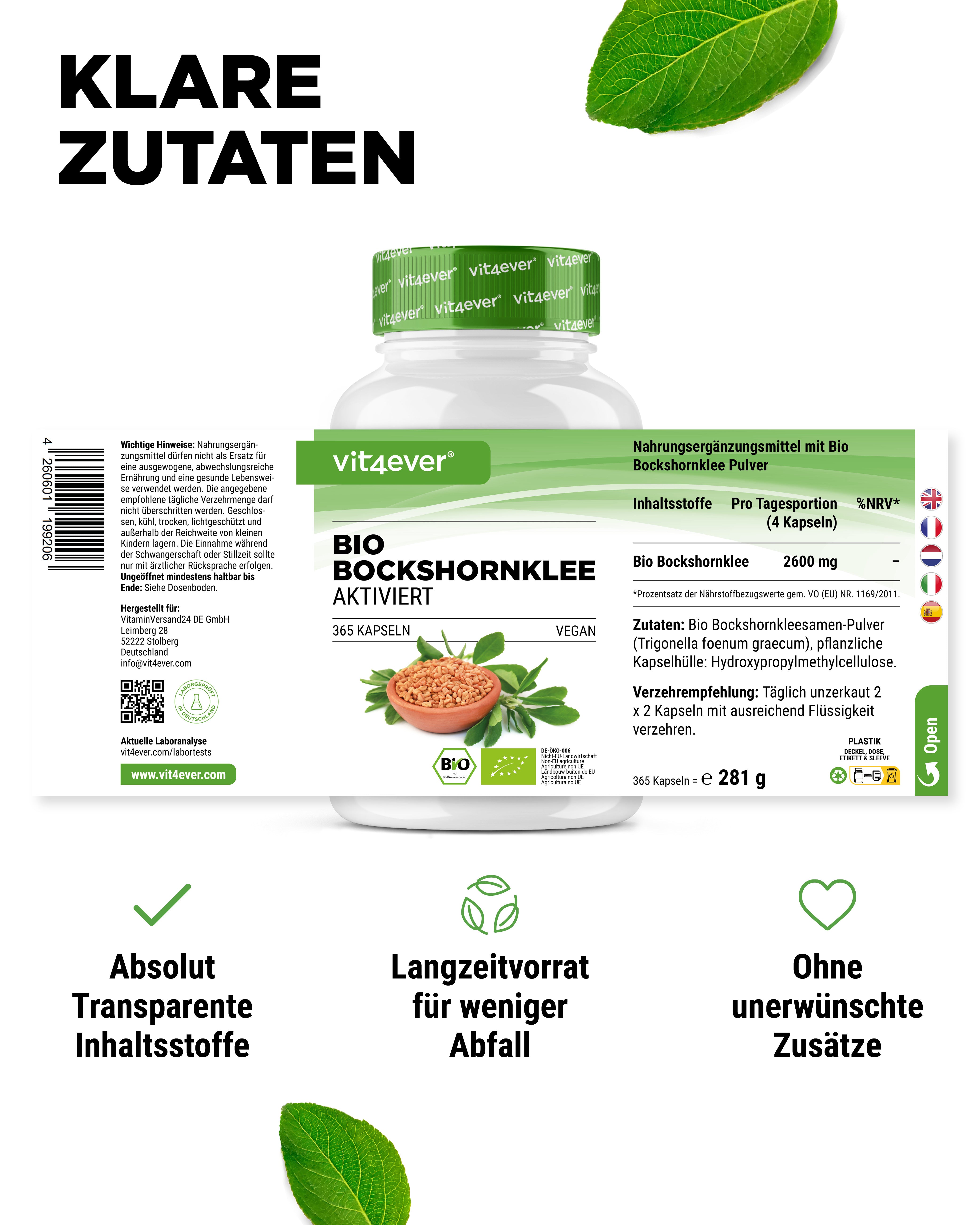 Bio Bockshornklee Aktiviert