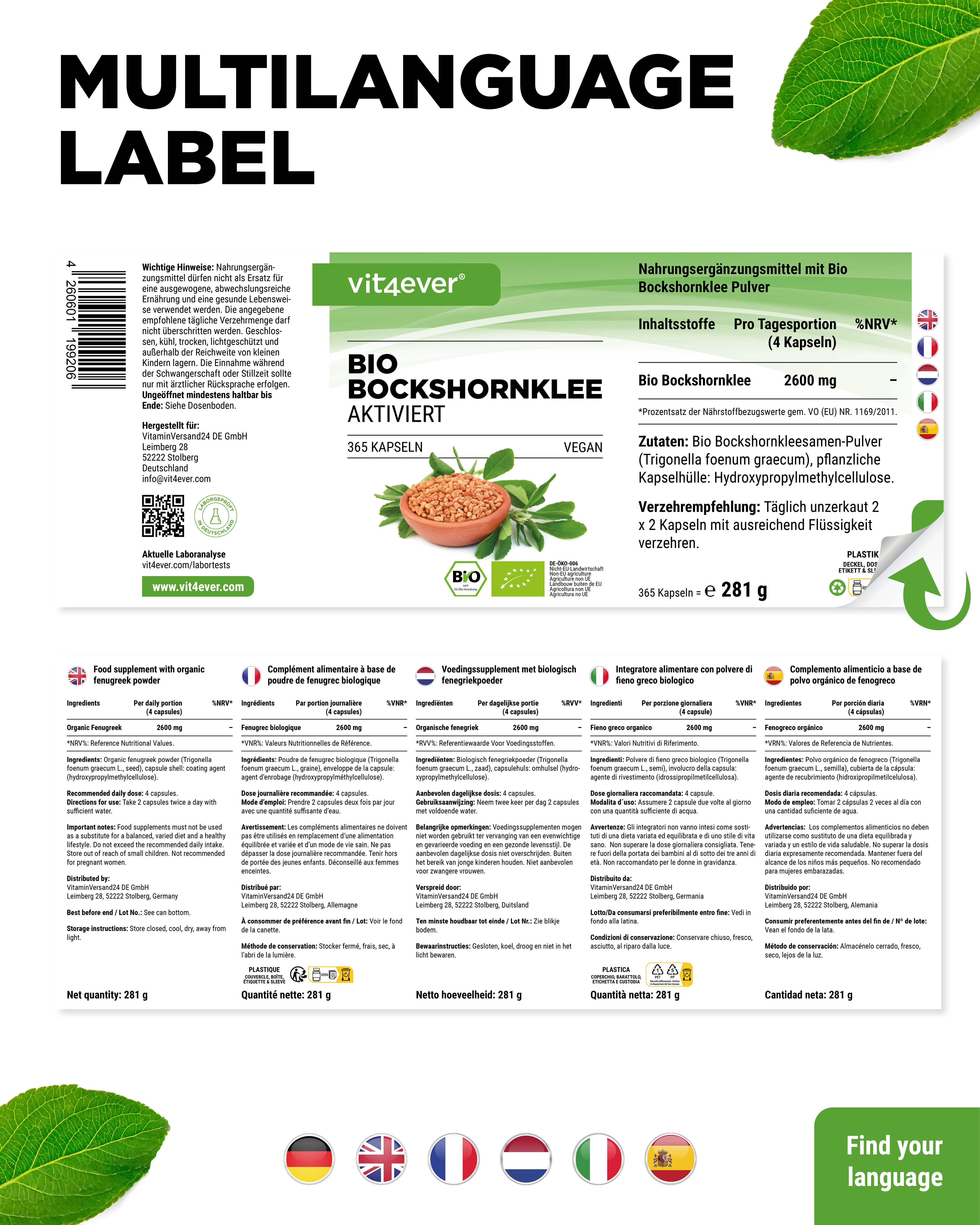 Bio Bockshornklee Aktiviert