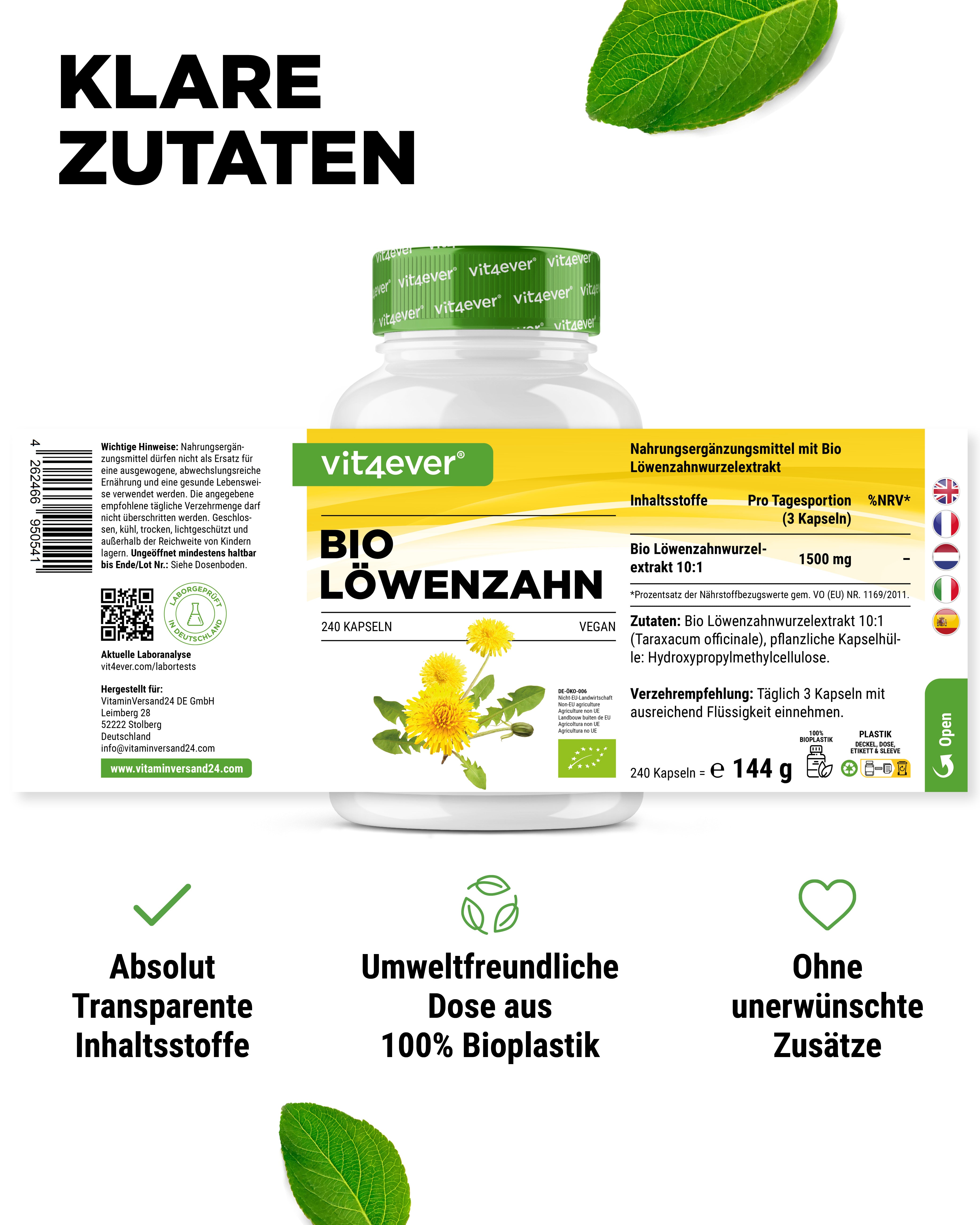 Bio Löwenzahn - 500 mg