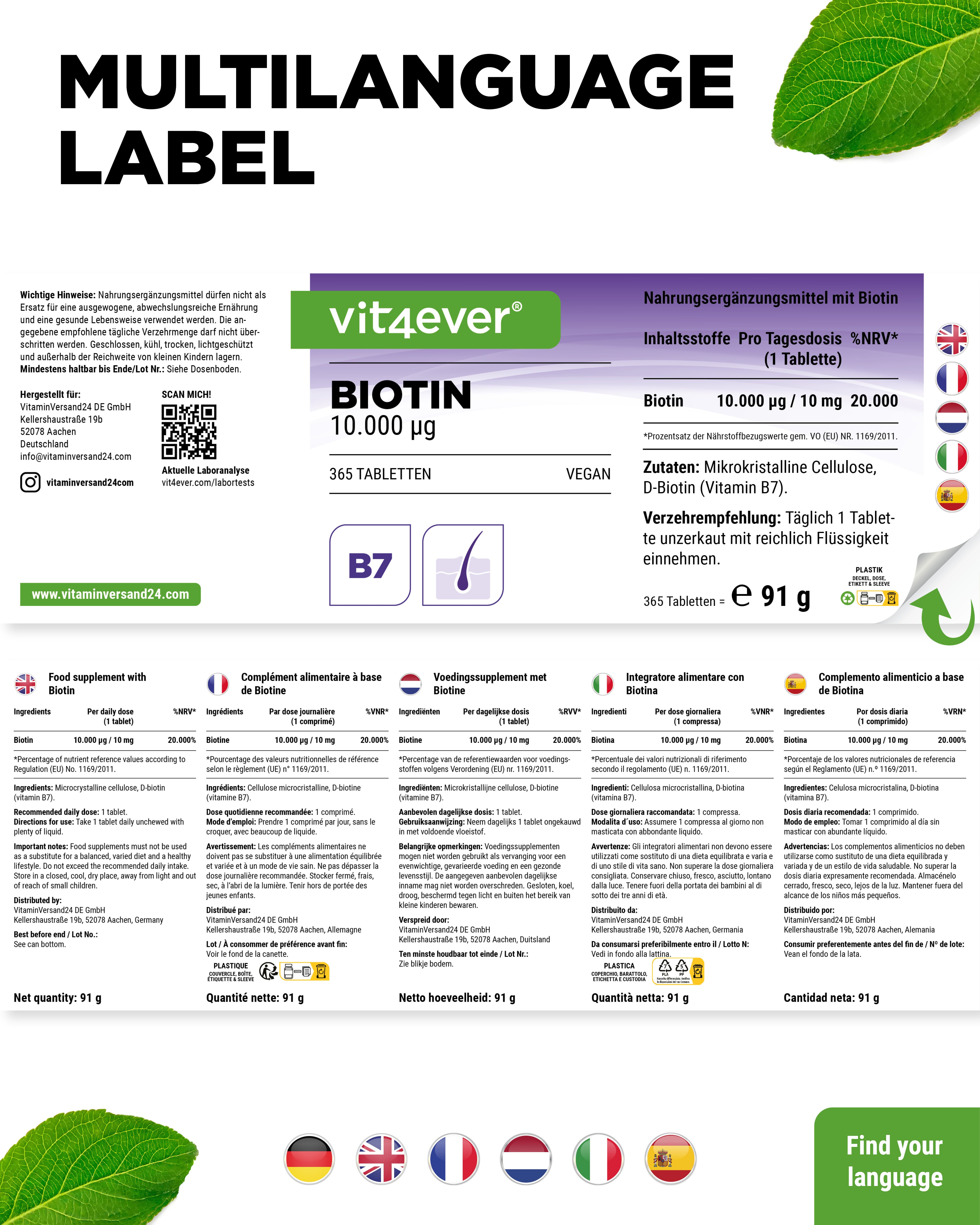 Biotina - 10.000 mcg