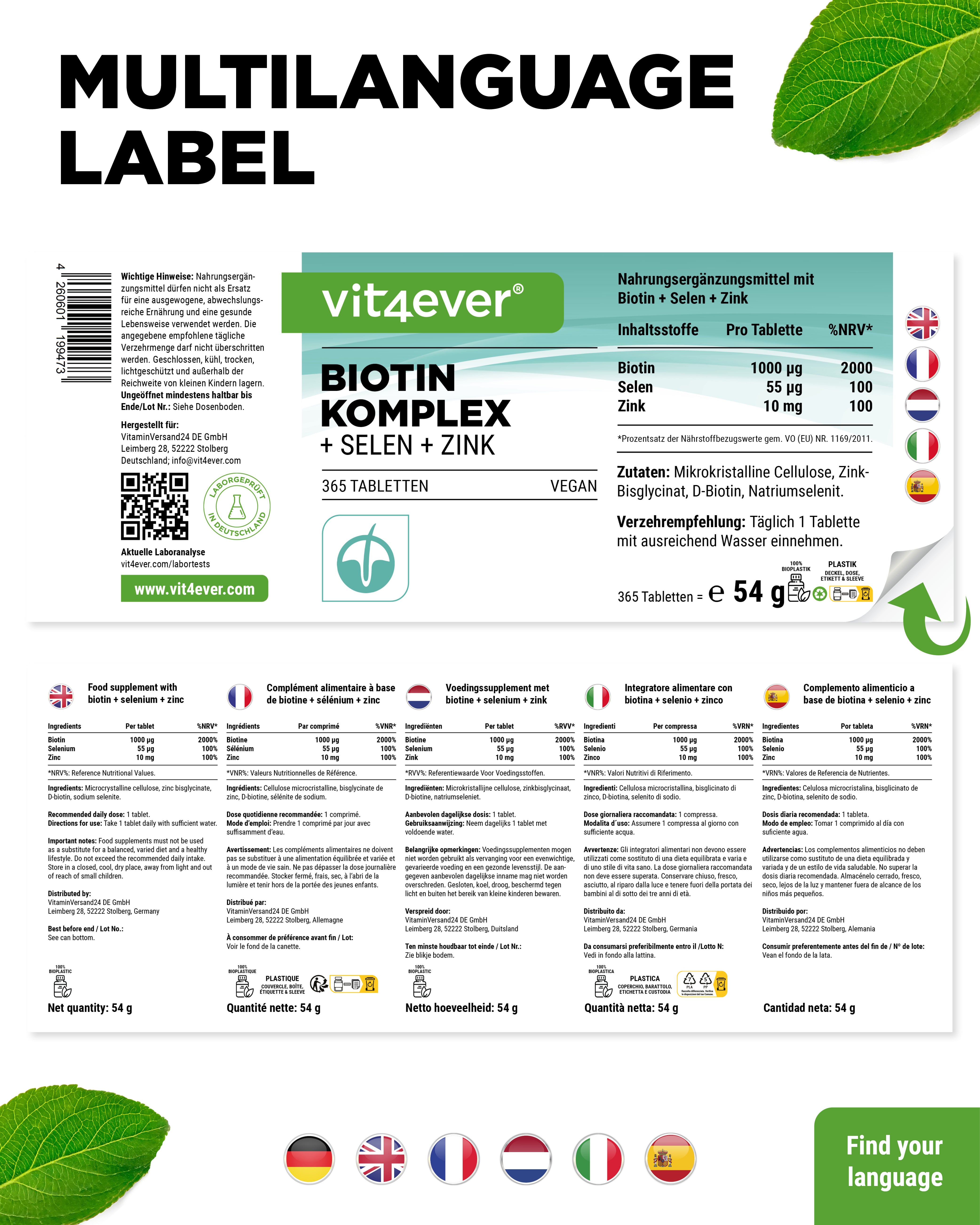 Biotina + Selenio + Zinco