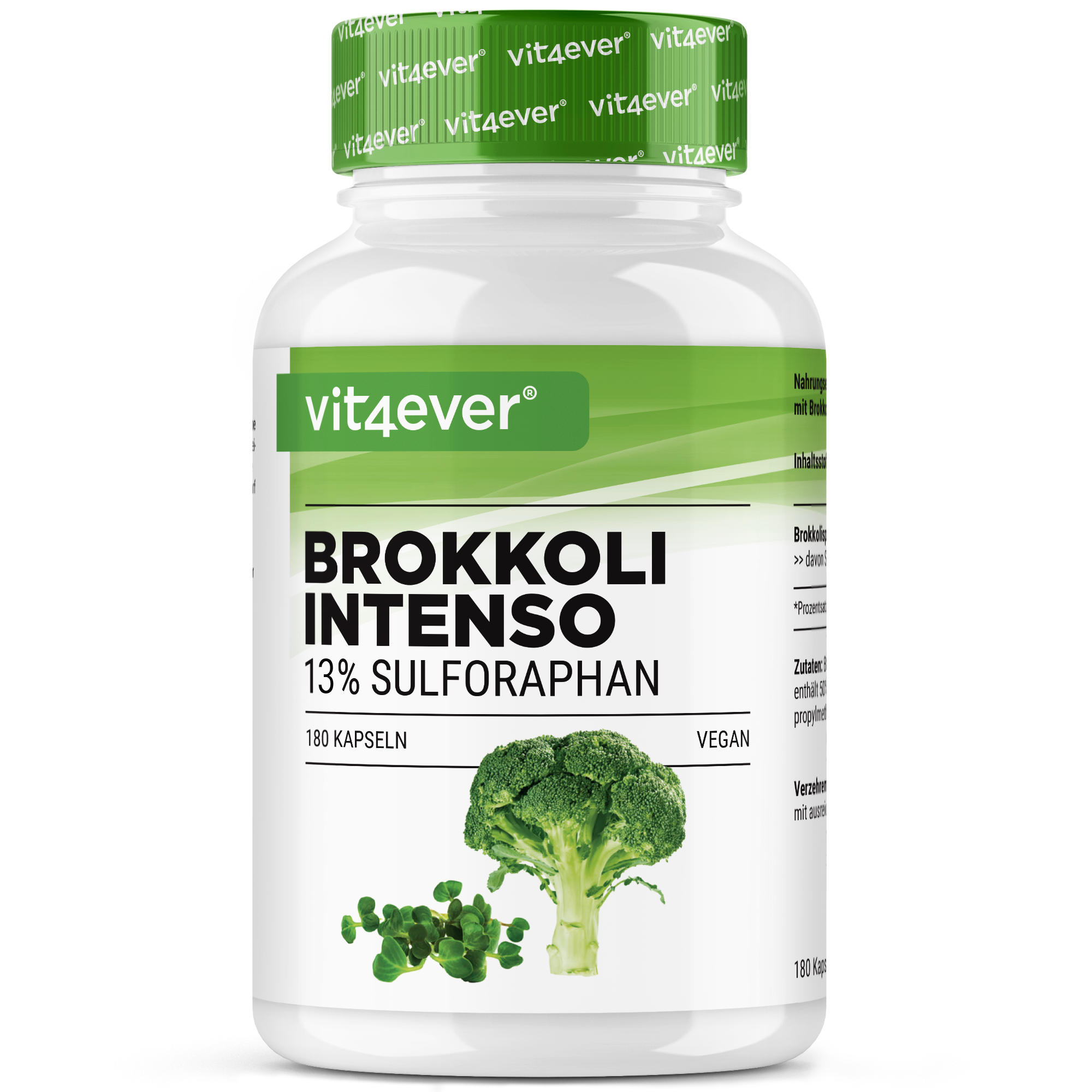 Brokkoli Extrakt - 13 % Sulforaphan - 180 Kapseln