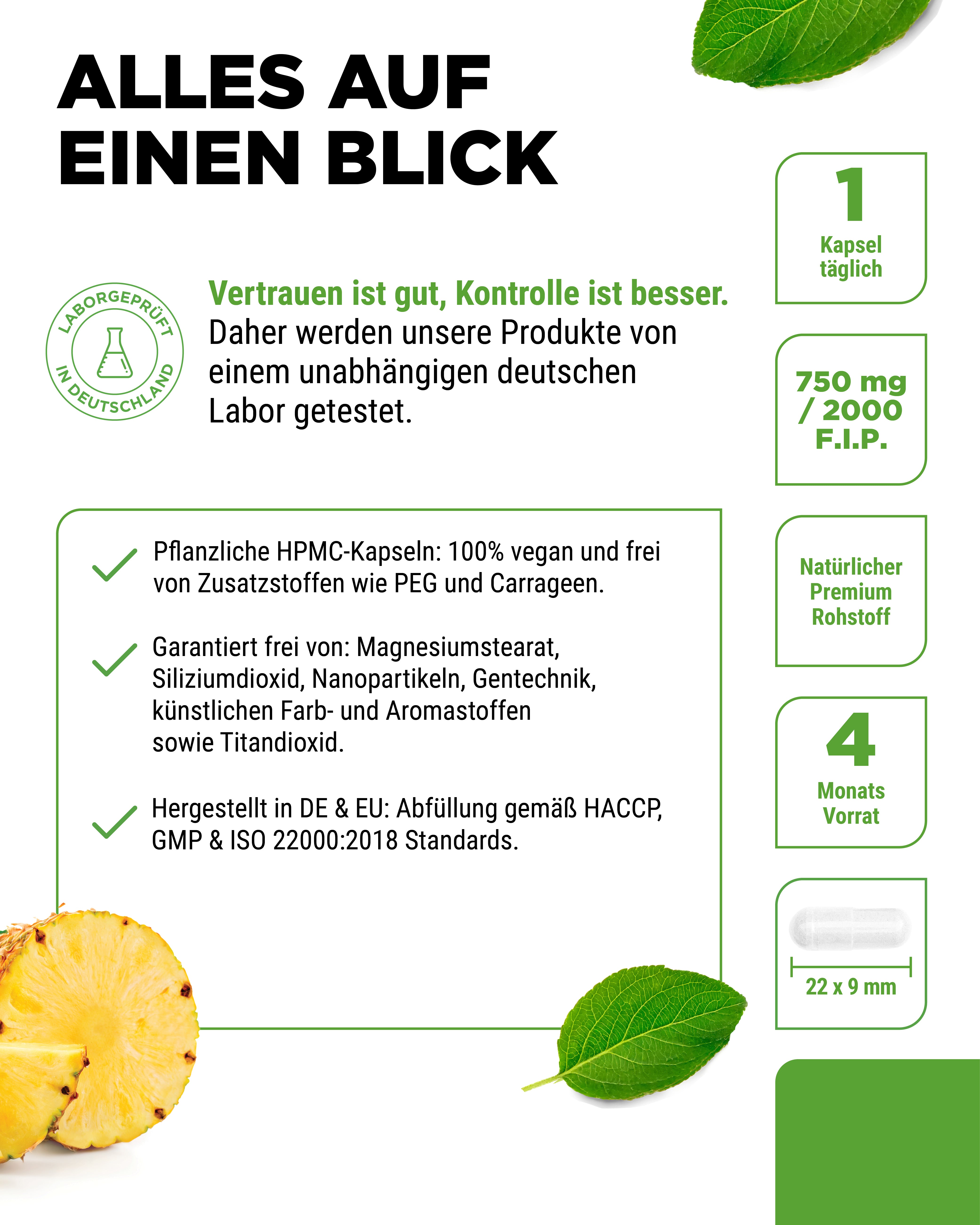 Bromelain Intenso - 750 mg (2000 F.I.P)