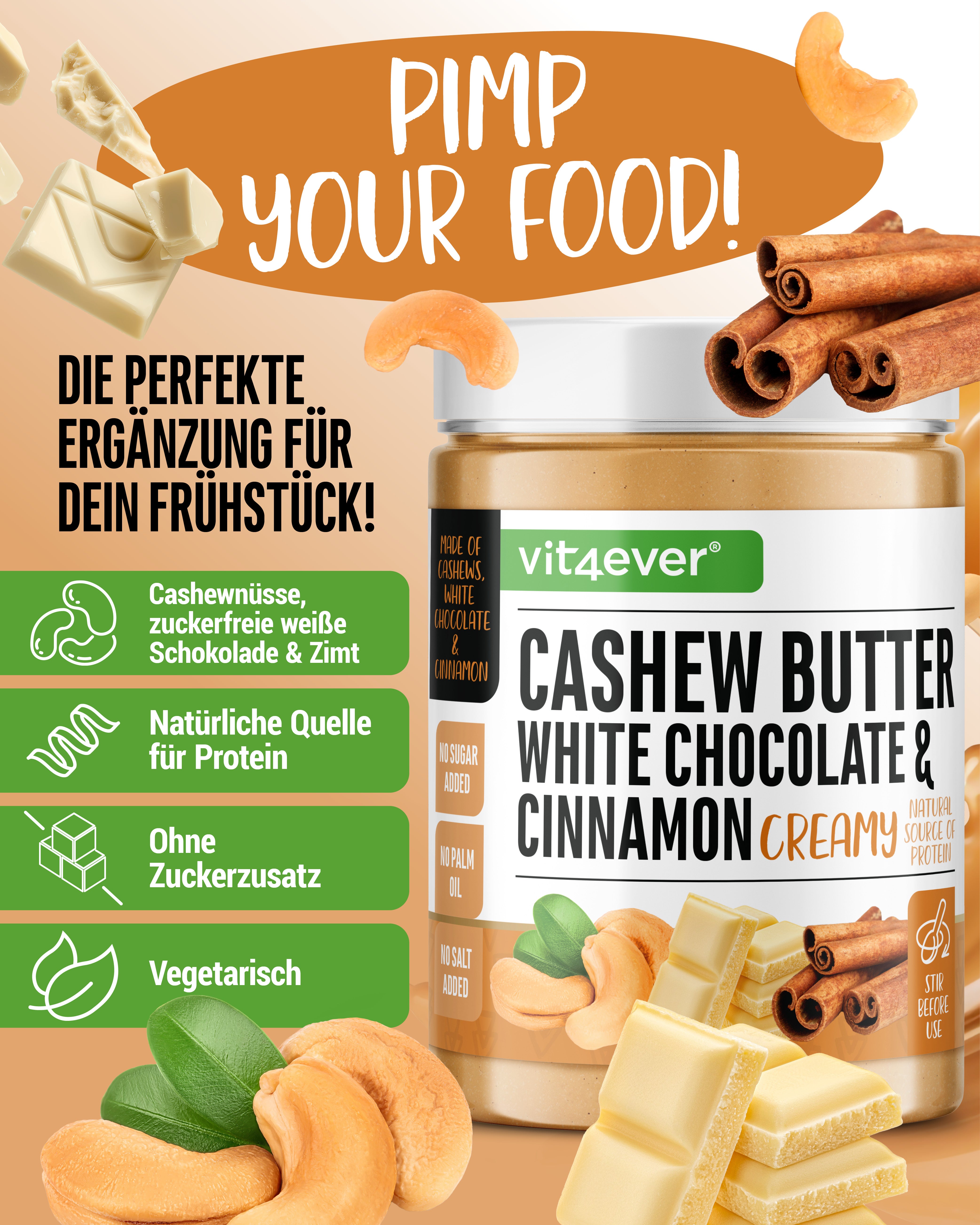 Cashew Butter - White Chocolate & Cinnamon, 1000 g