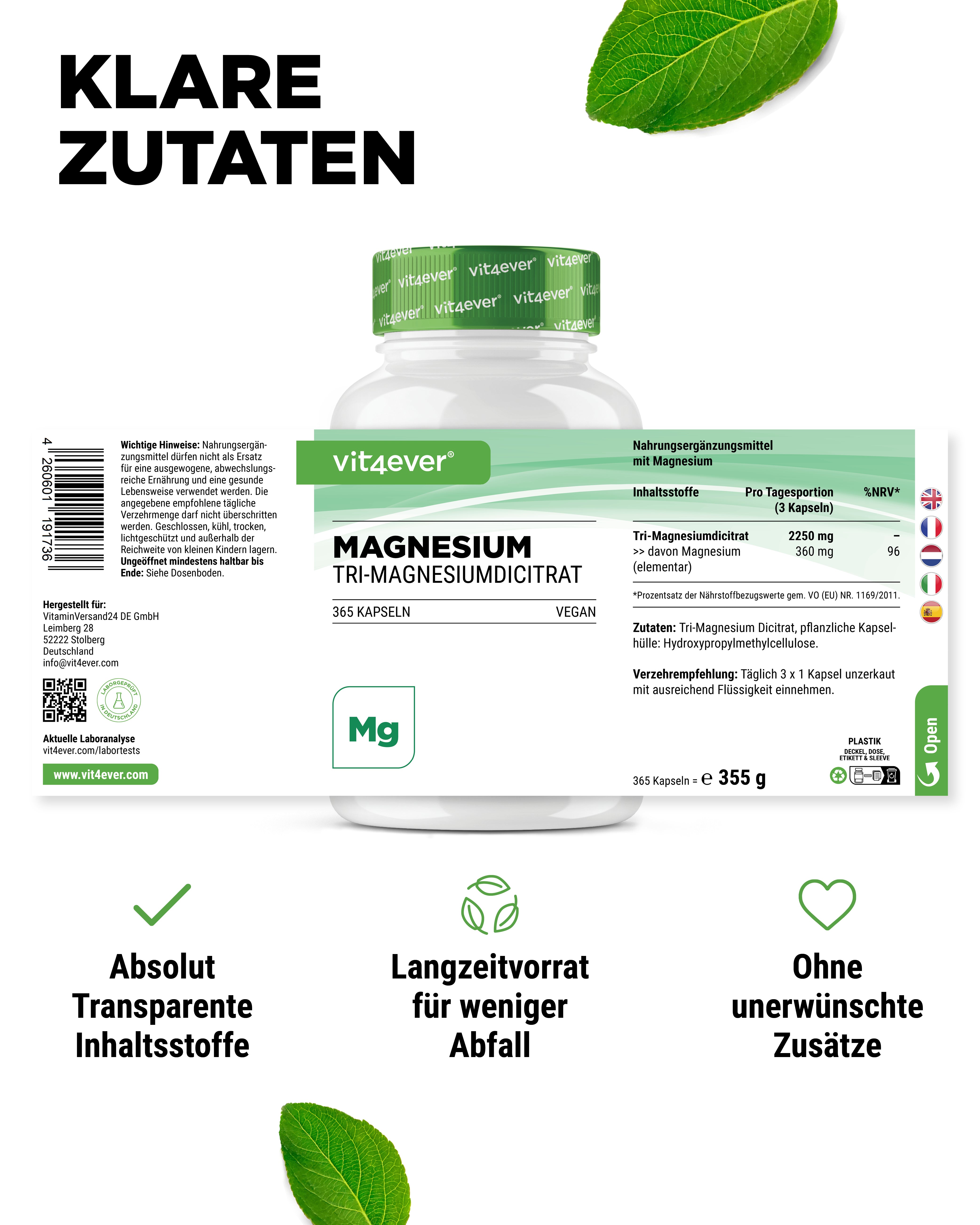 Tri-Magnez Cytrynianu - 365 kapsułek