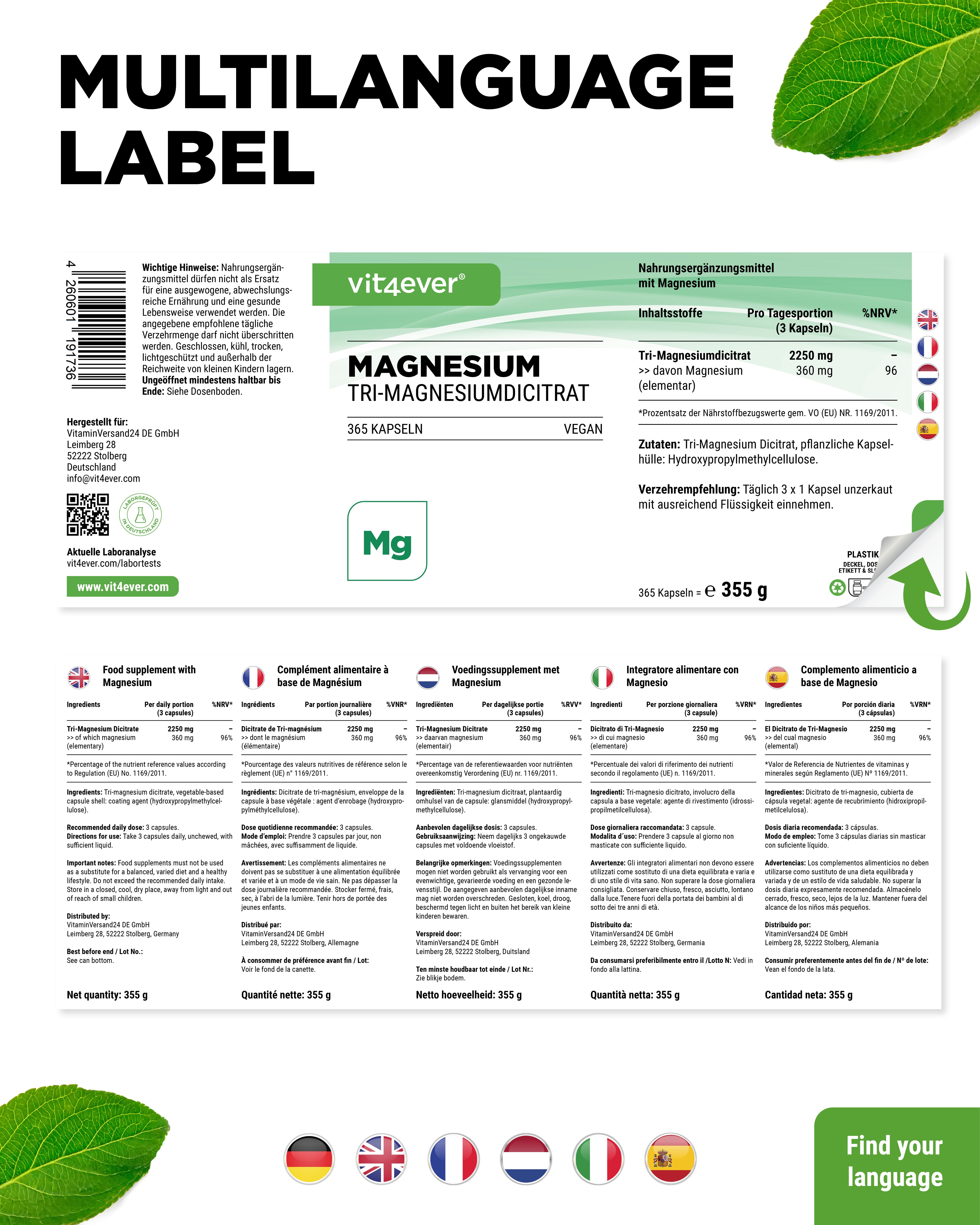 Tri-Magnez Cytrynianu - 365 kapsułek