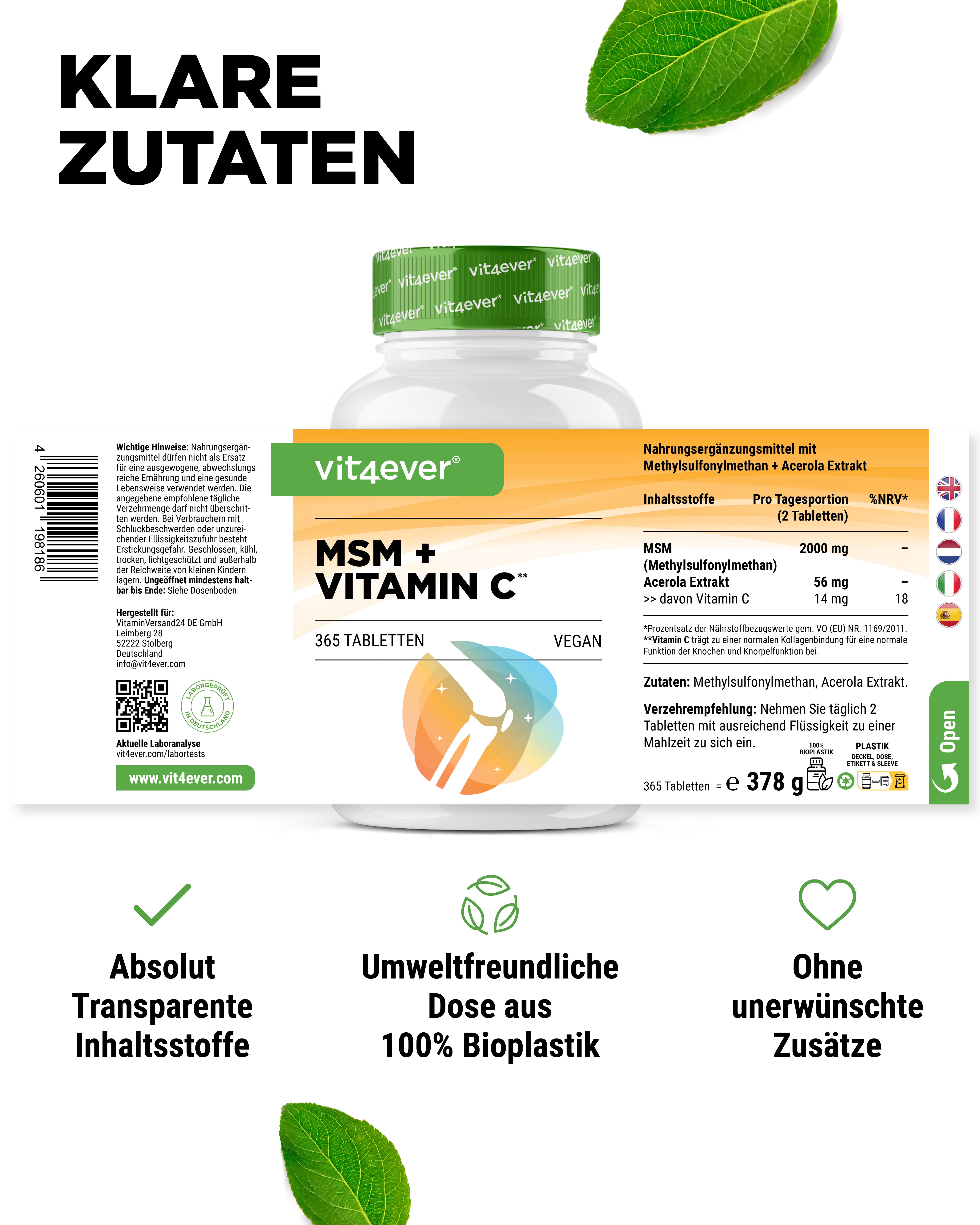 MSM + Vitamina C - 1000mg