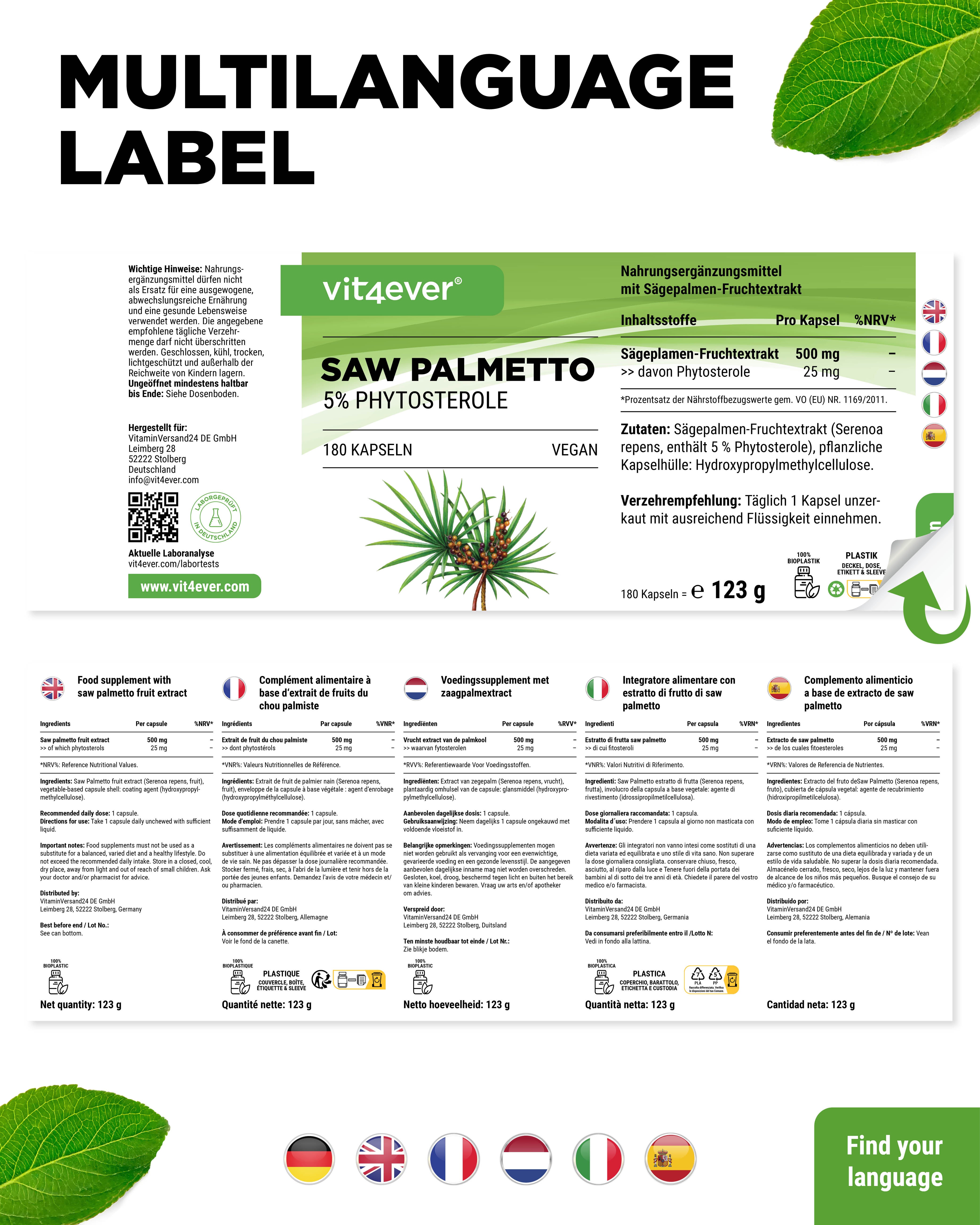Estratto di Saw Palmetto - 500 mg