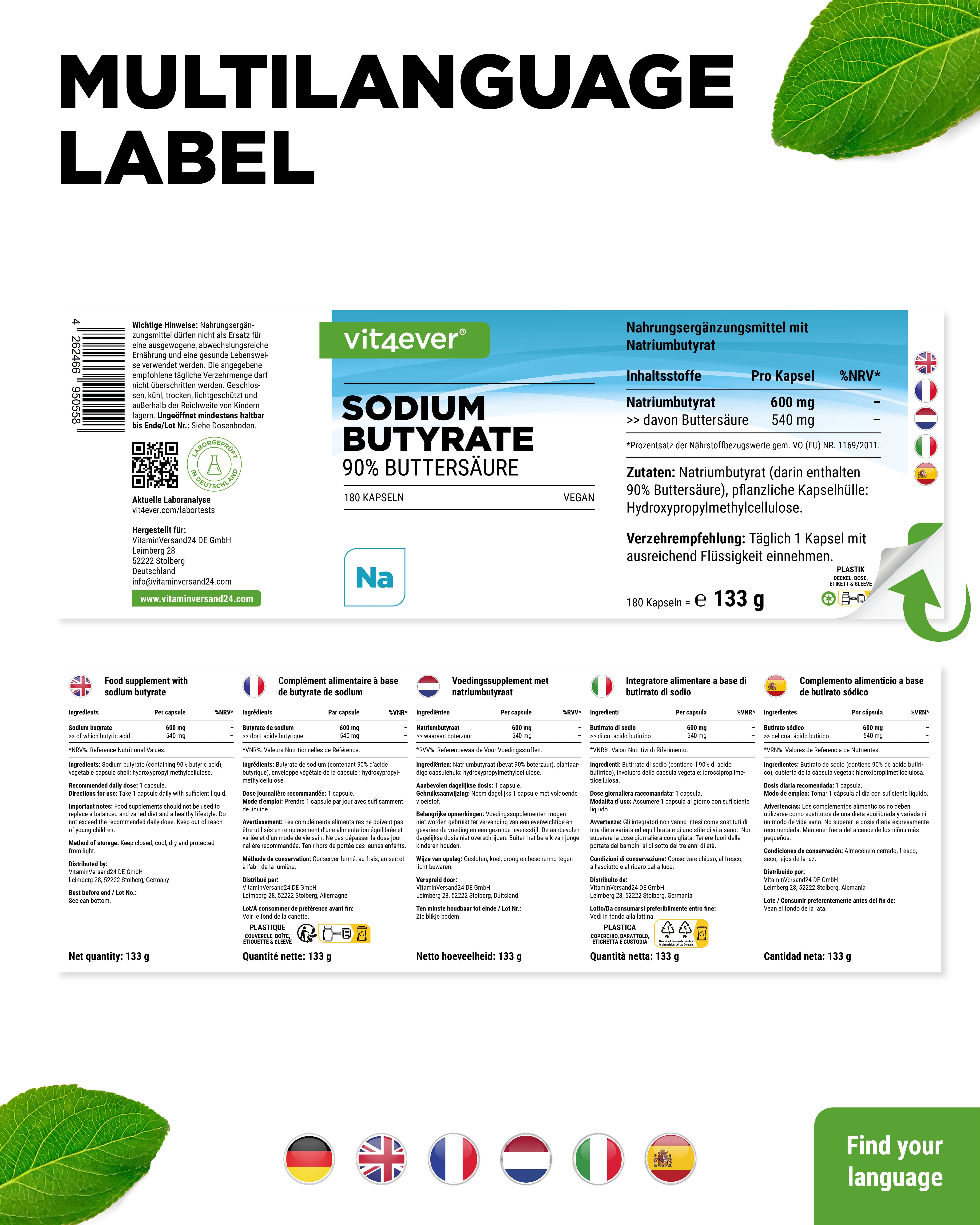 Sodium Butyrate - 600 mg