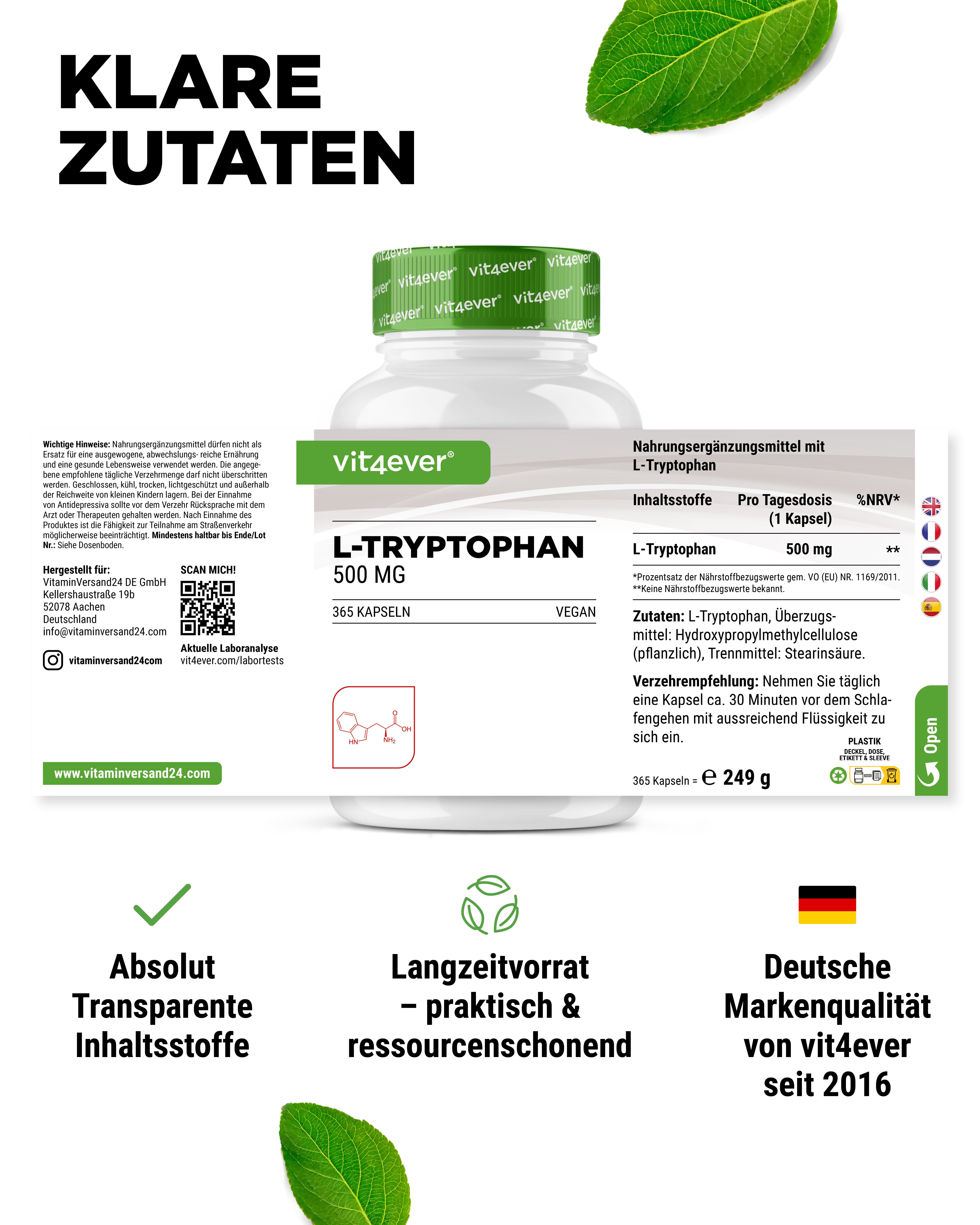 L-Tryptophan - 500 mg