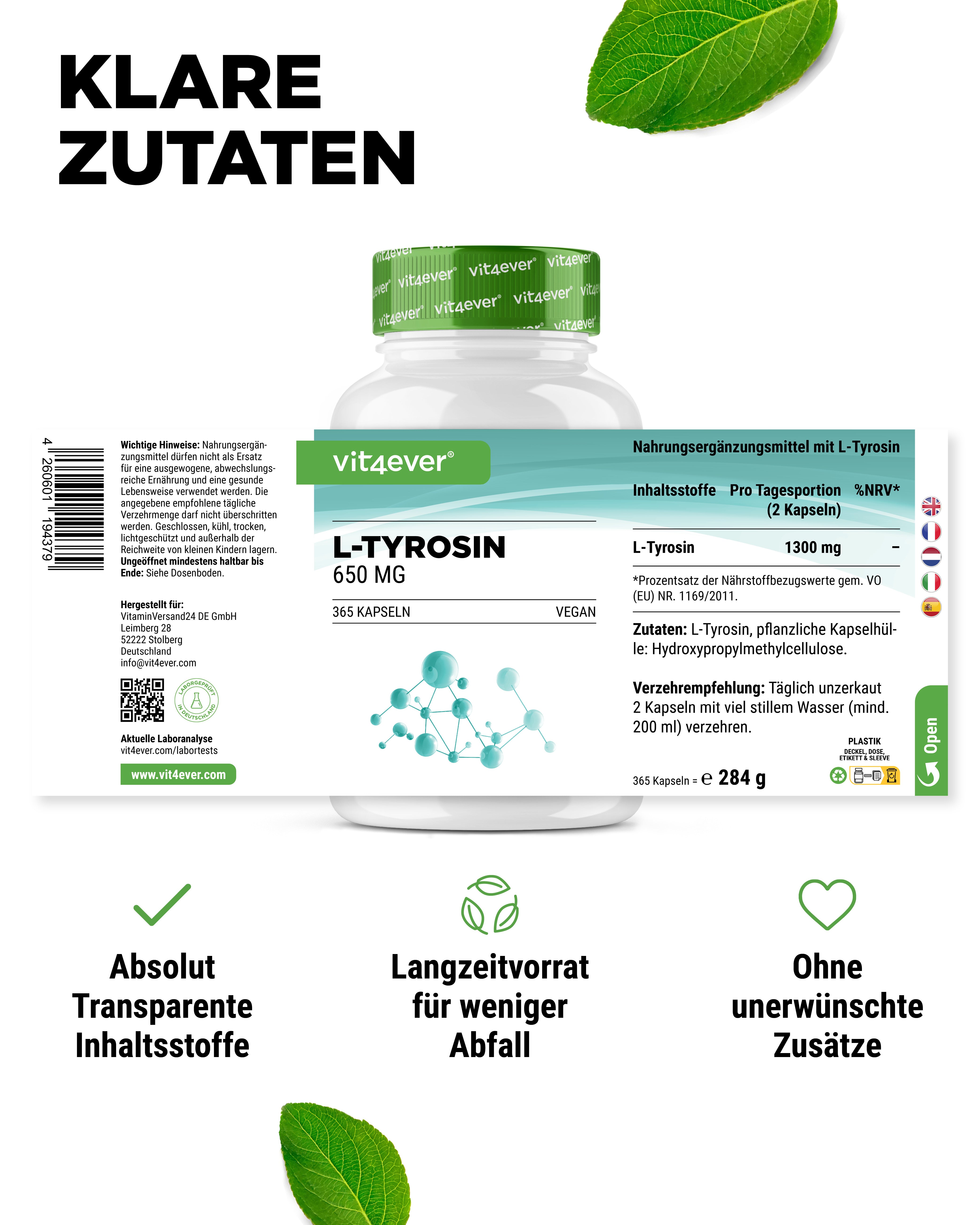 L-Tyrosine - 365 gélules