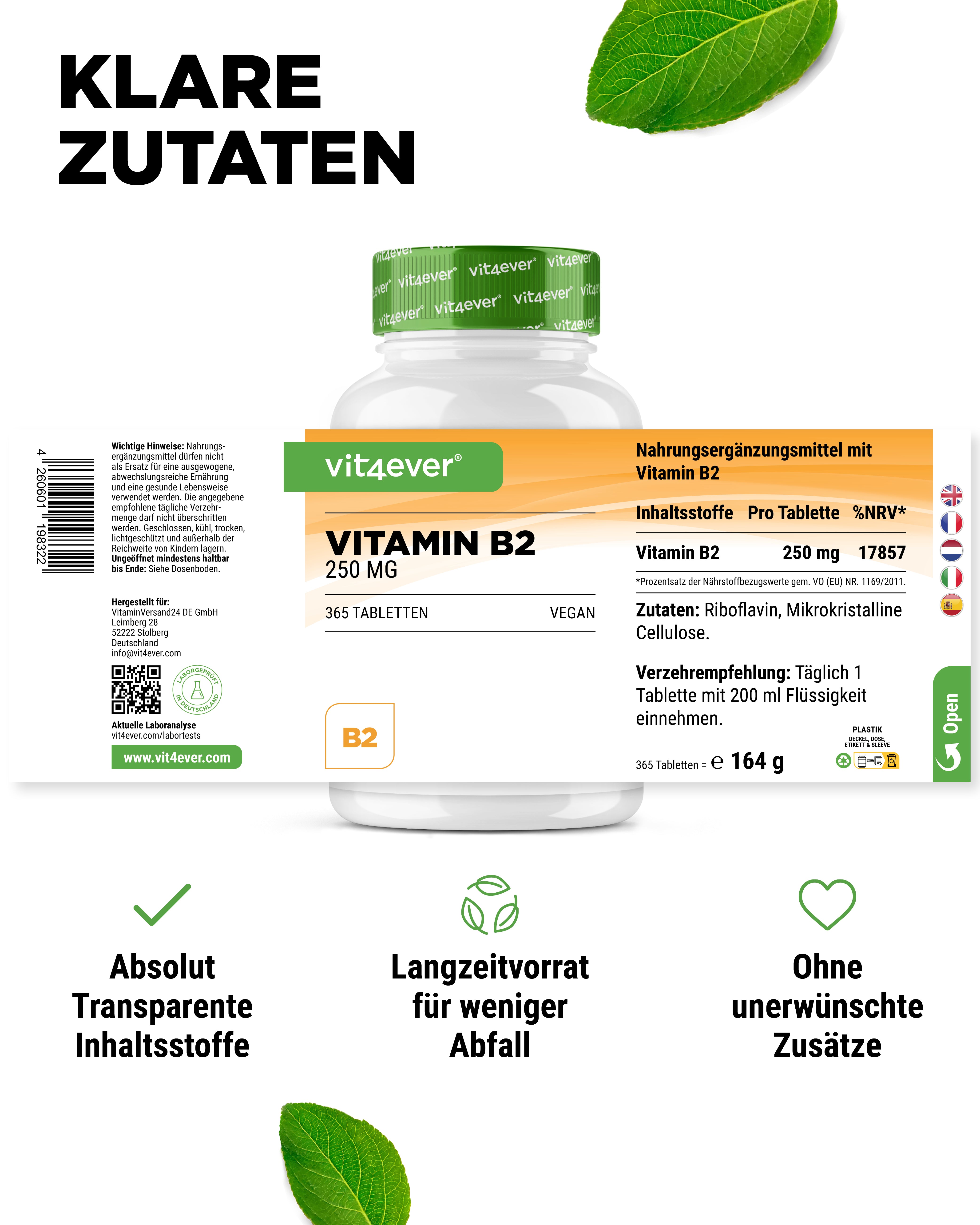 Vitamina B2 - 250 mg