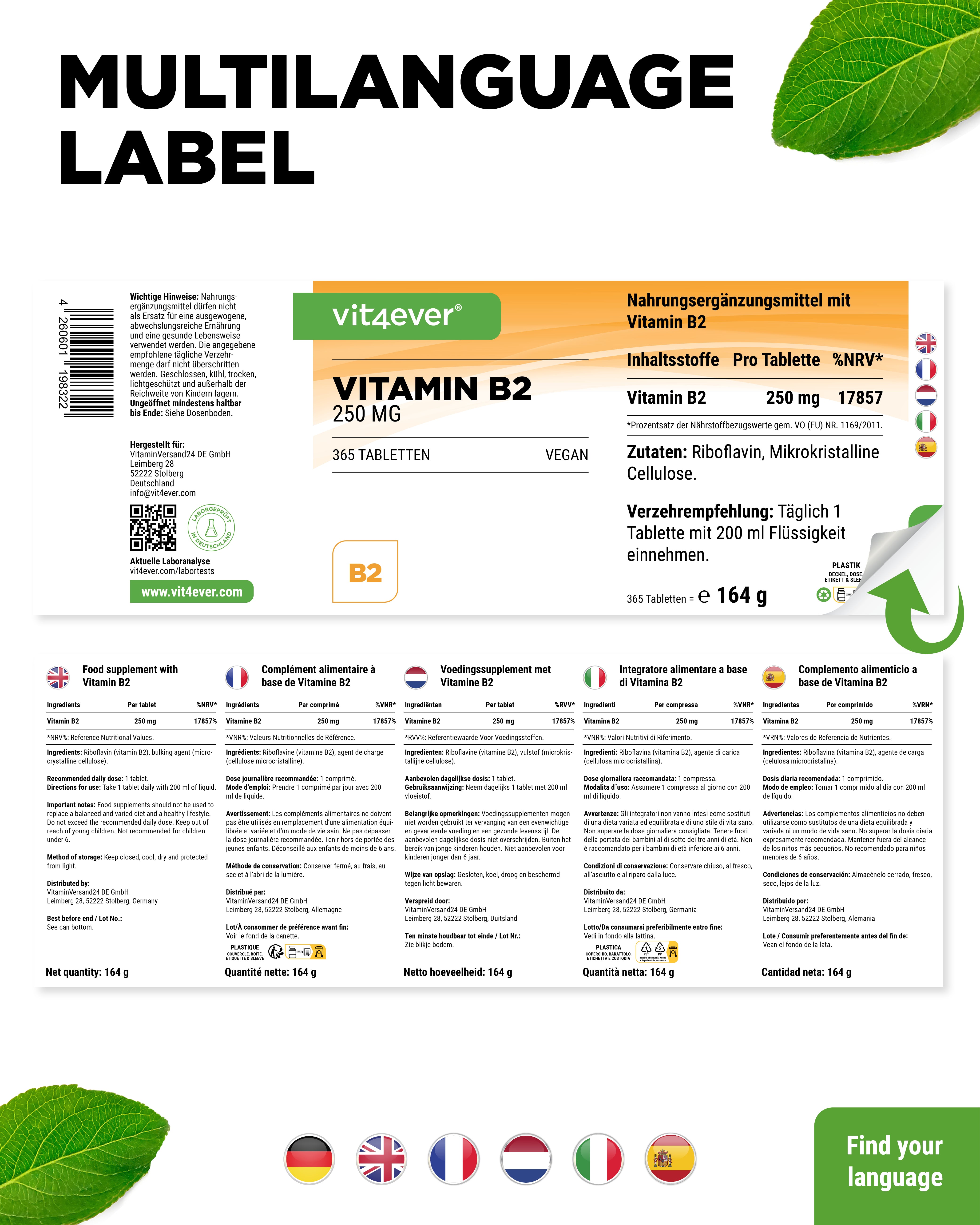 Vitamina B2 - 250 mg