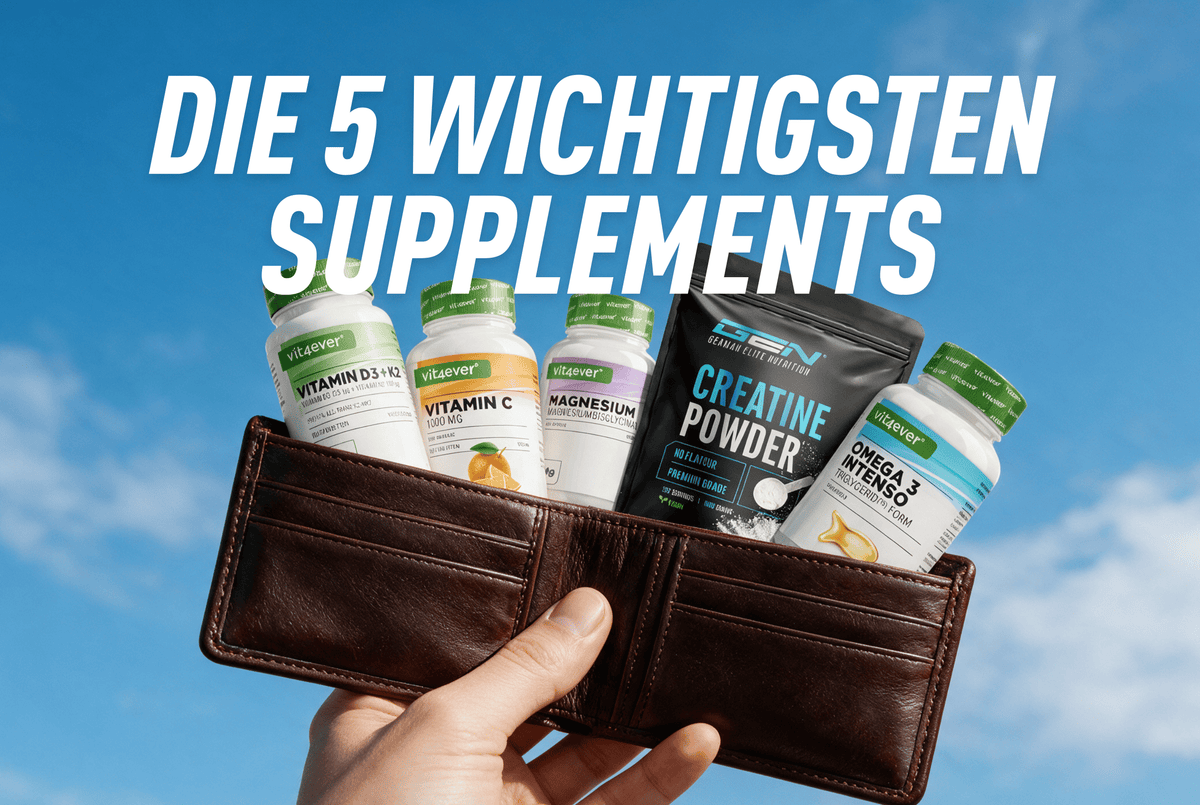 Die 5 wichtigsten Supplements: Einfach, sinnvoll & bezahlbar