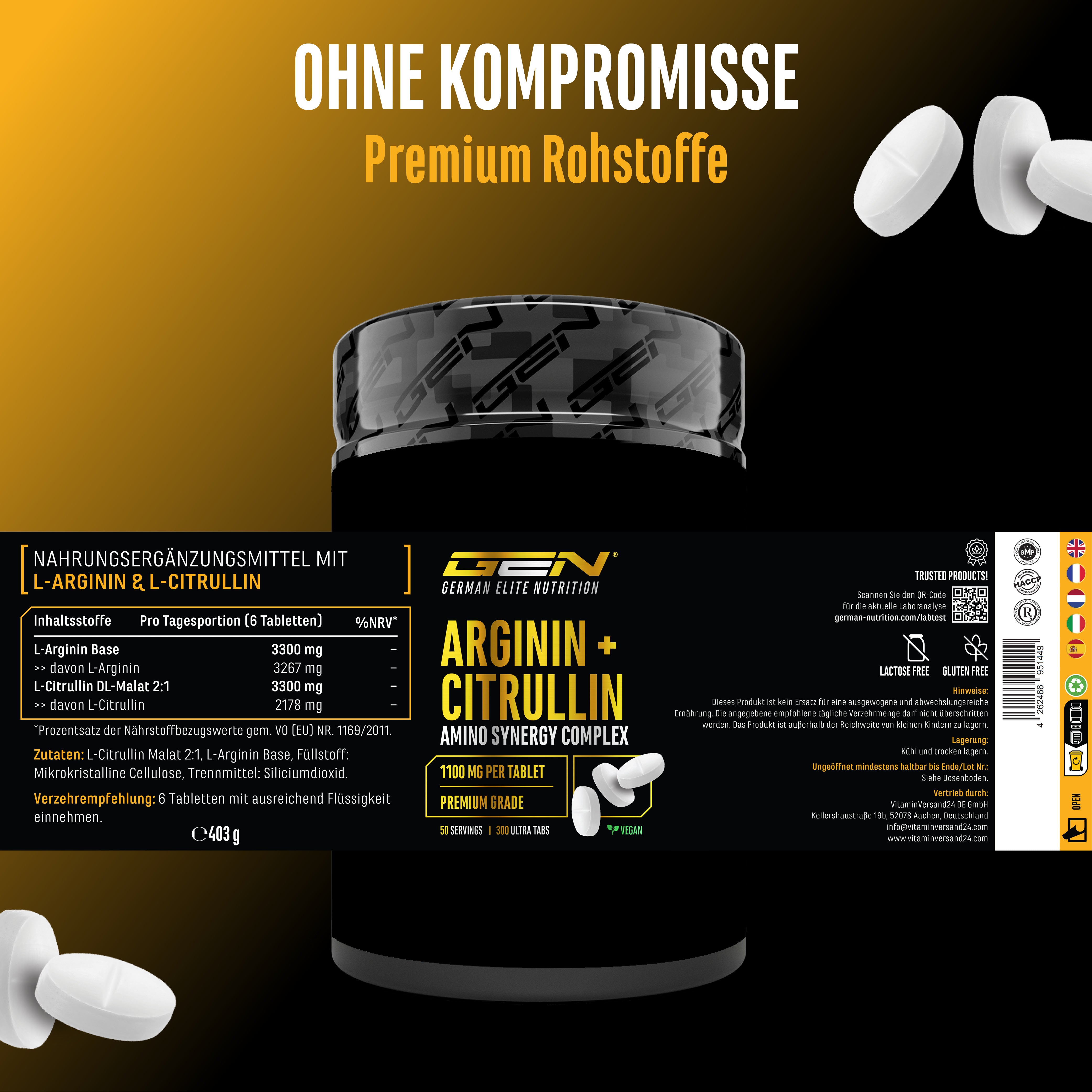 L-Arginine + L-Citrulline Tabs