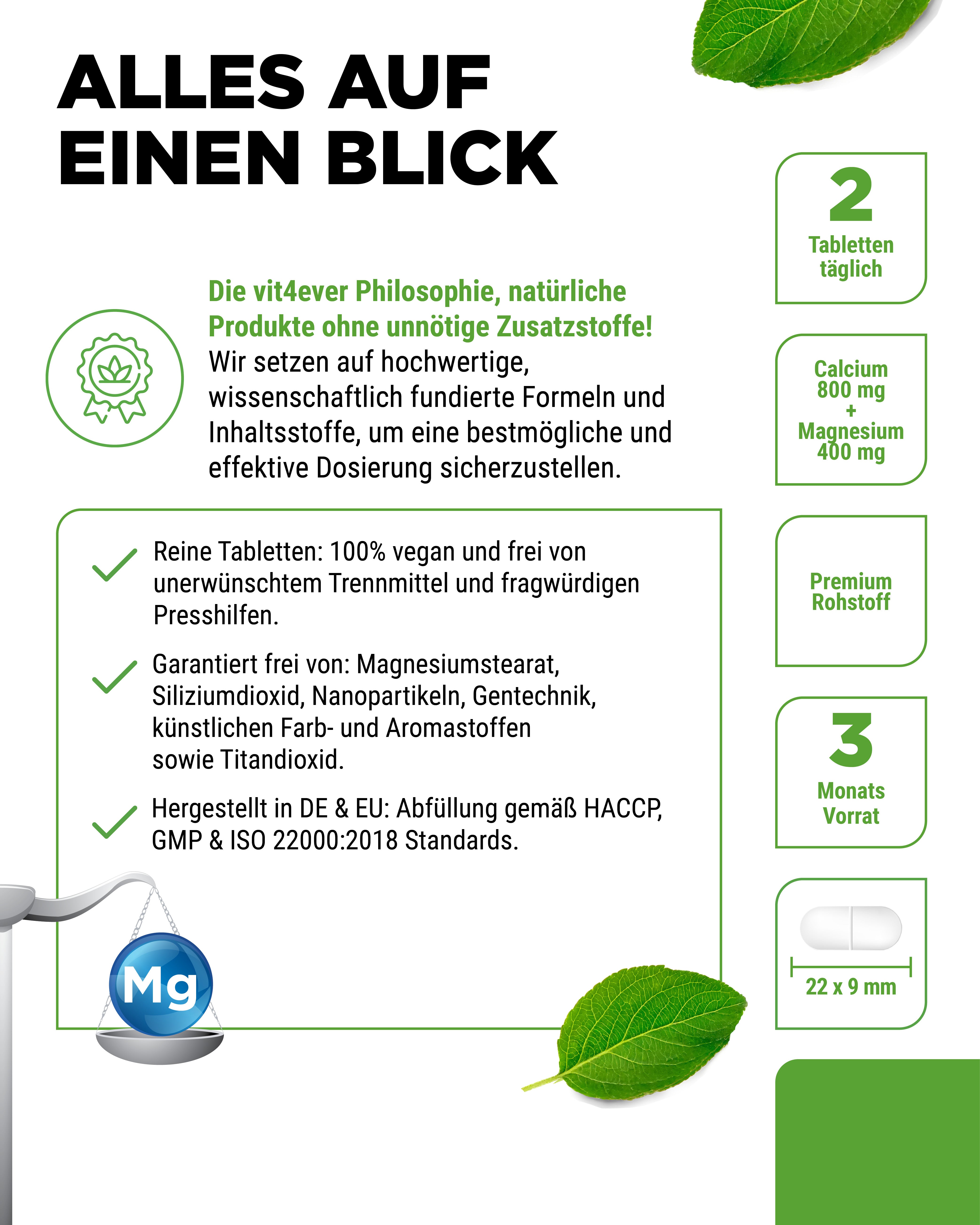 Calcium + Magnesium - 2:1 Verhältnis