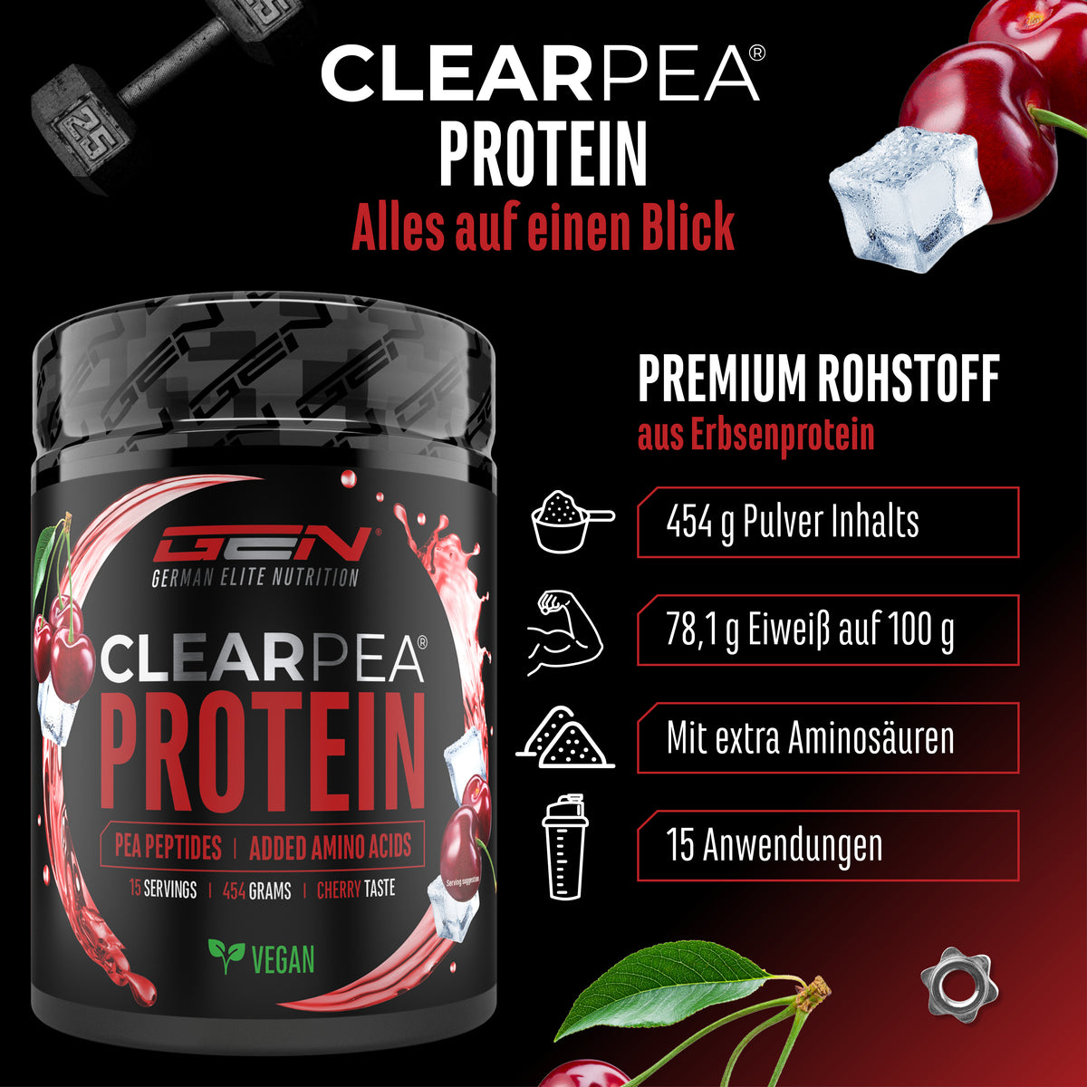 ClearPea® - Proteína vegana transparente - Cola, 454 g