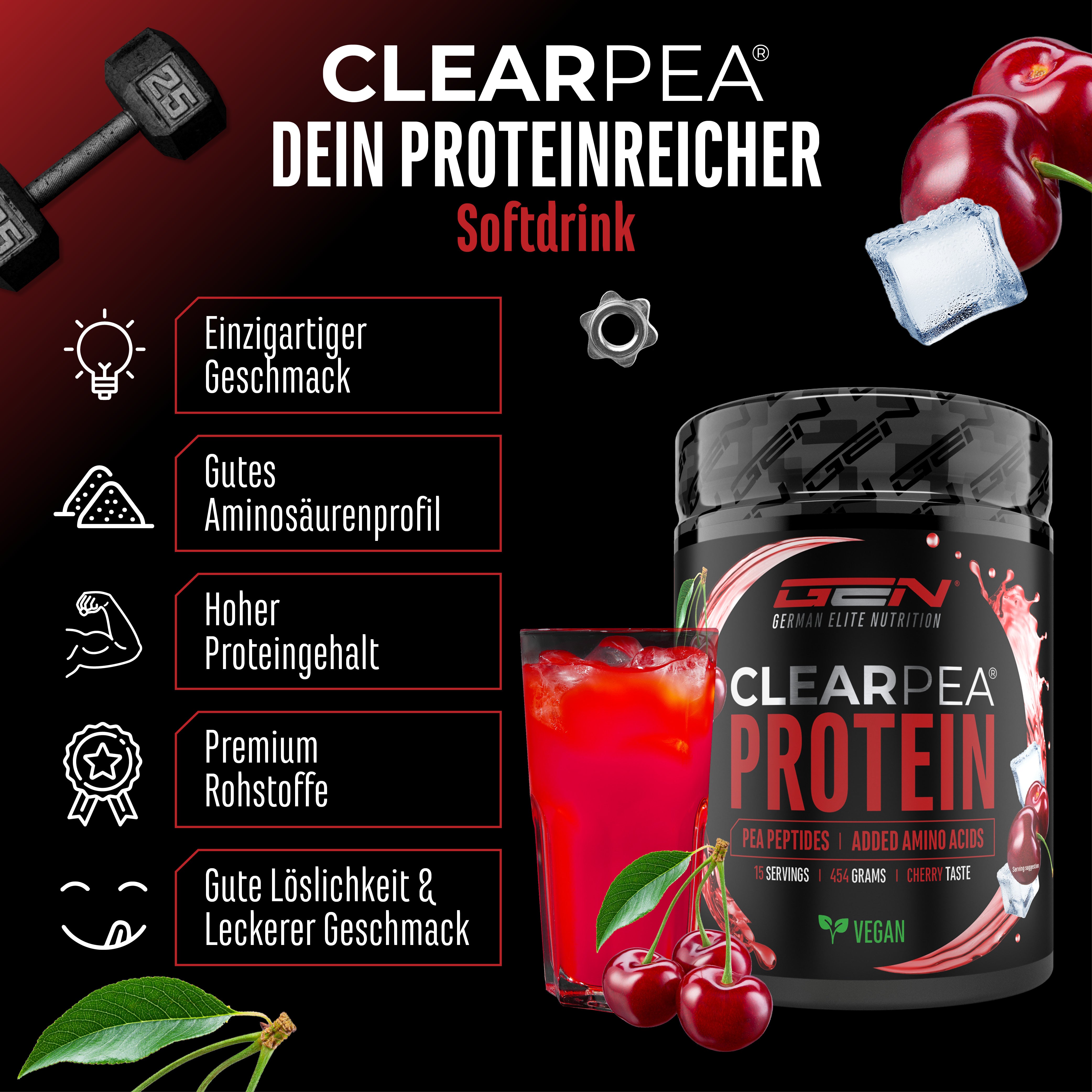 ClearPea® - Proteína vegana transparente - Cola, 454 g