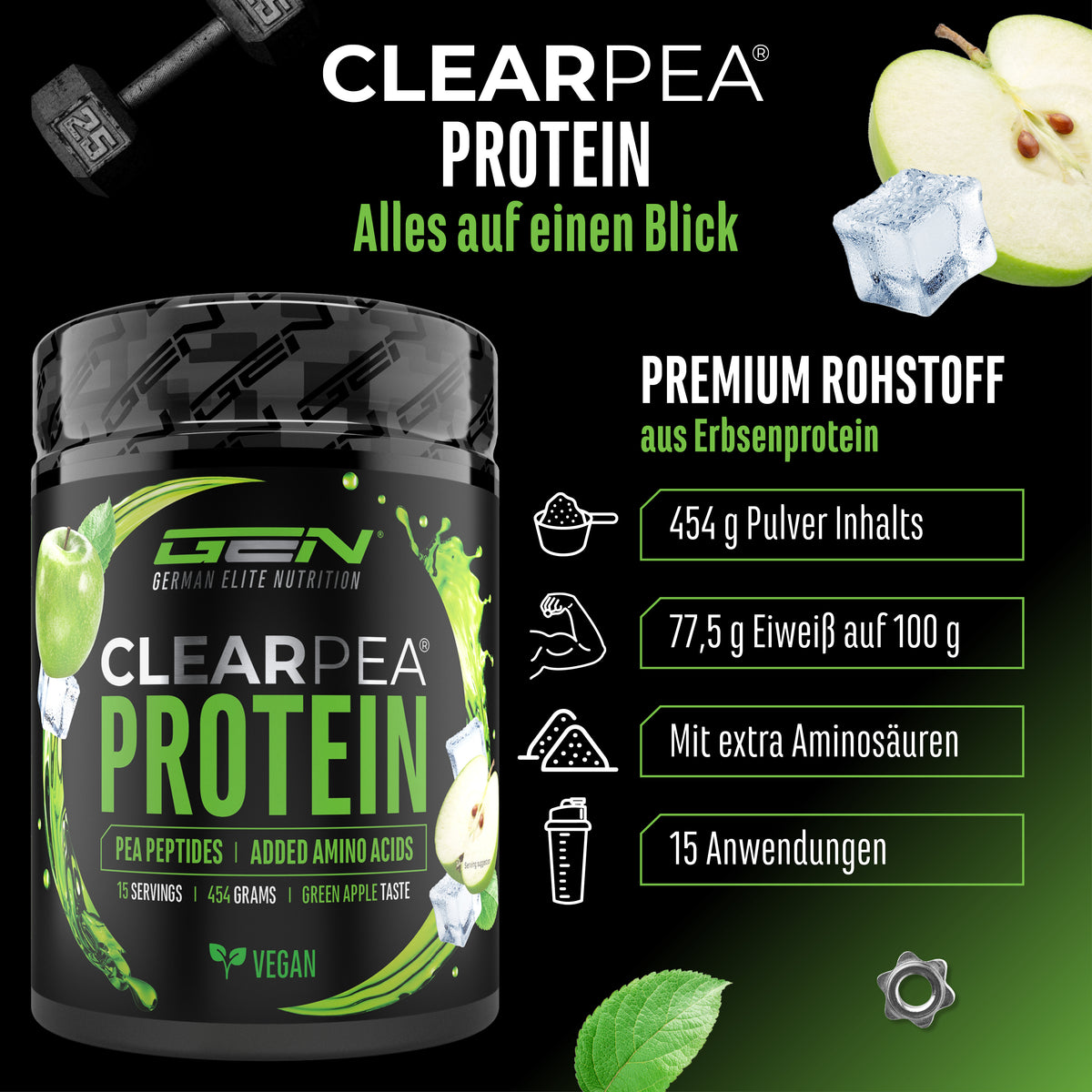 ClearPea® - Proteína vegana transparente - Cola, 454 g