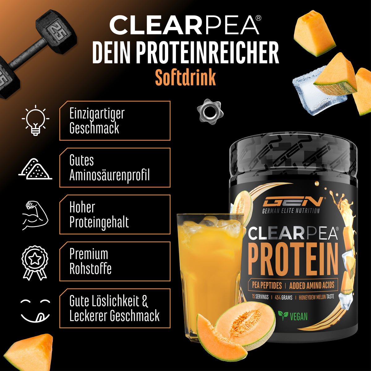 ClearPea® - Proteína vegana transparente - Cola, 454 g