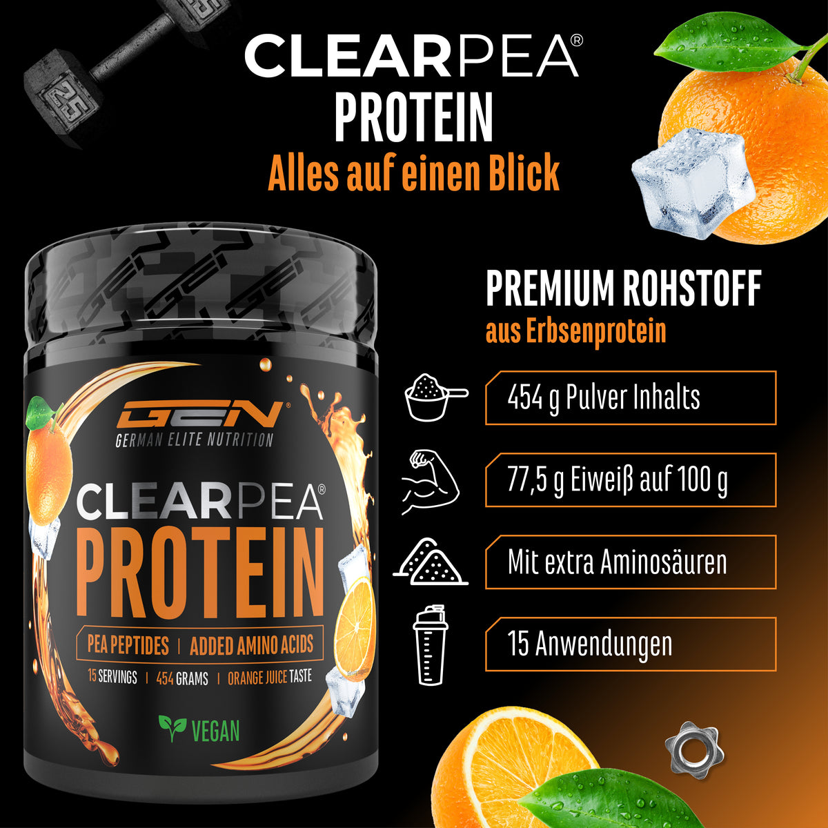 ClearPea® - Proteína vegana transparente - Cola, 454 g