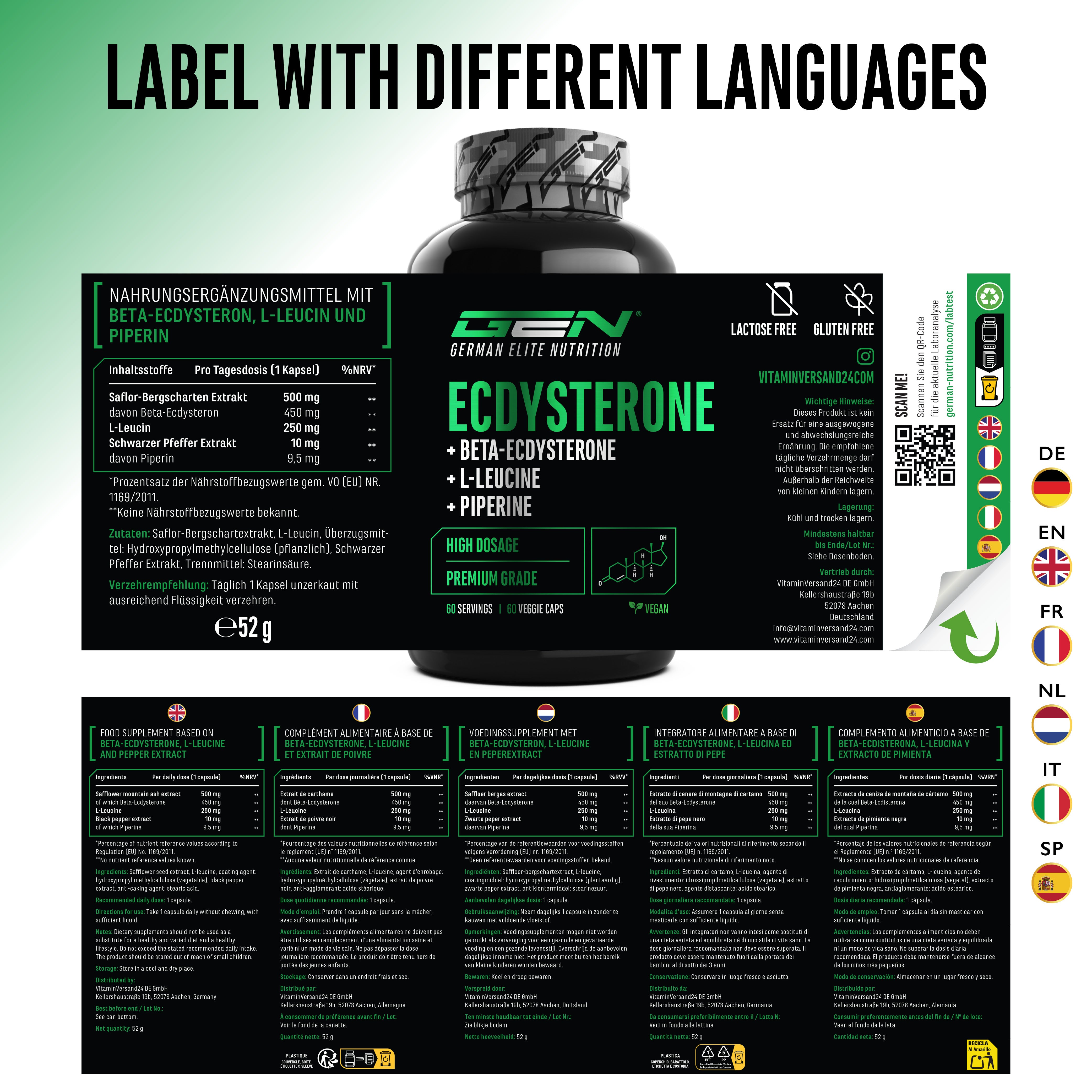 Ecdysteron - 450 mg, 60 Kapseln
