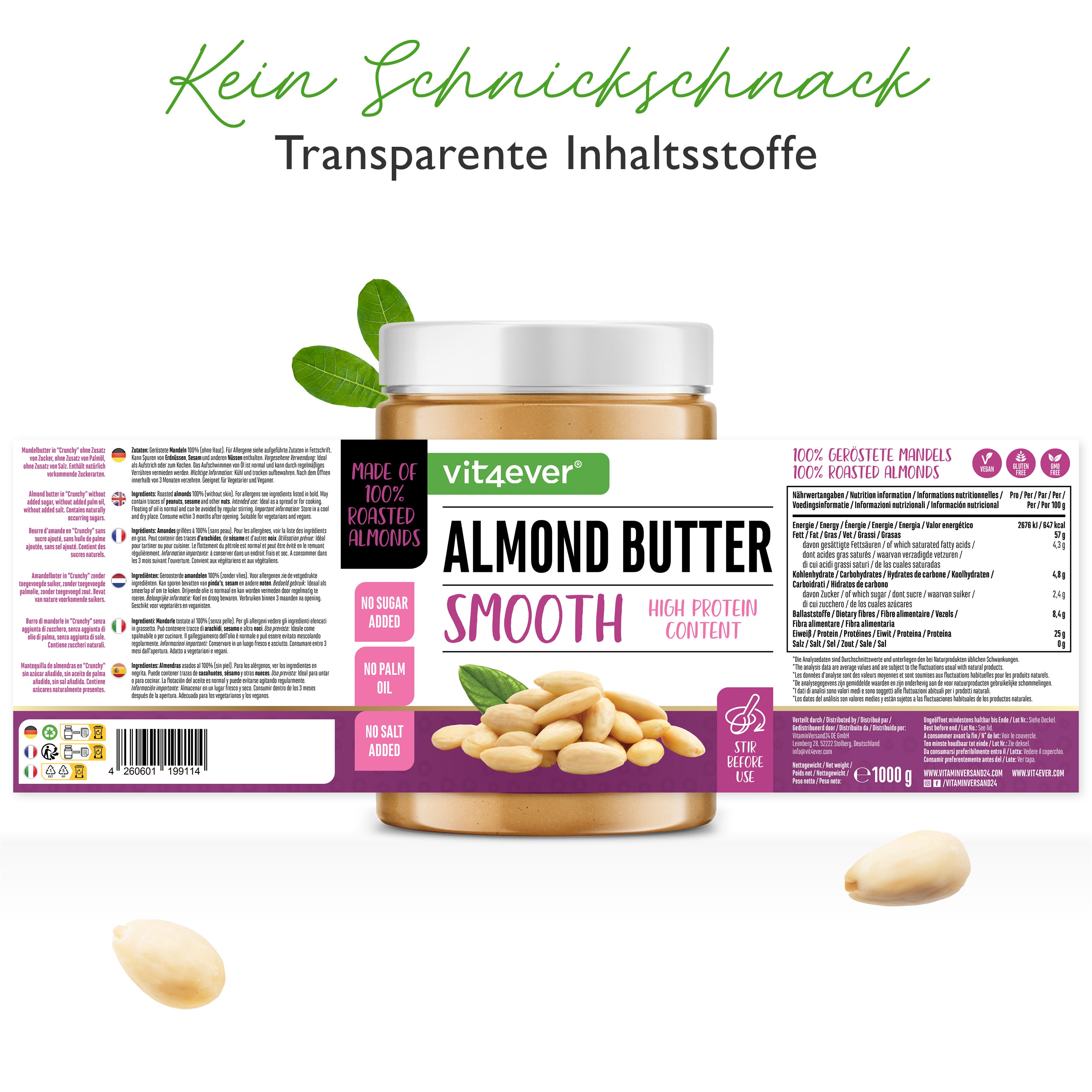 100% Mandelmus Weiss - 1000 g