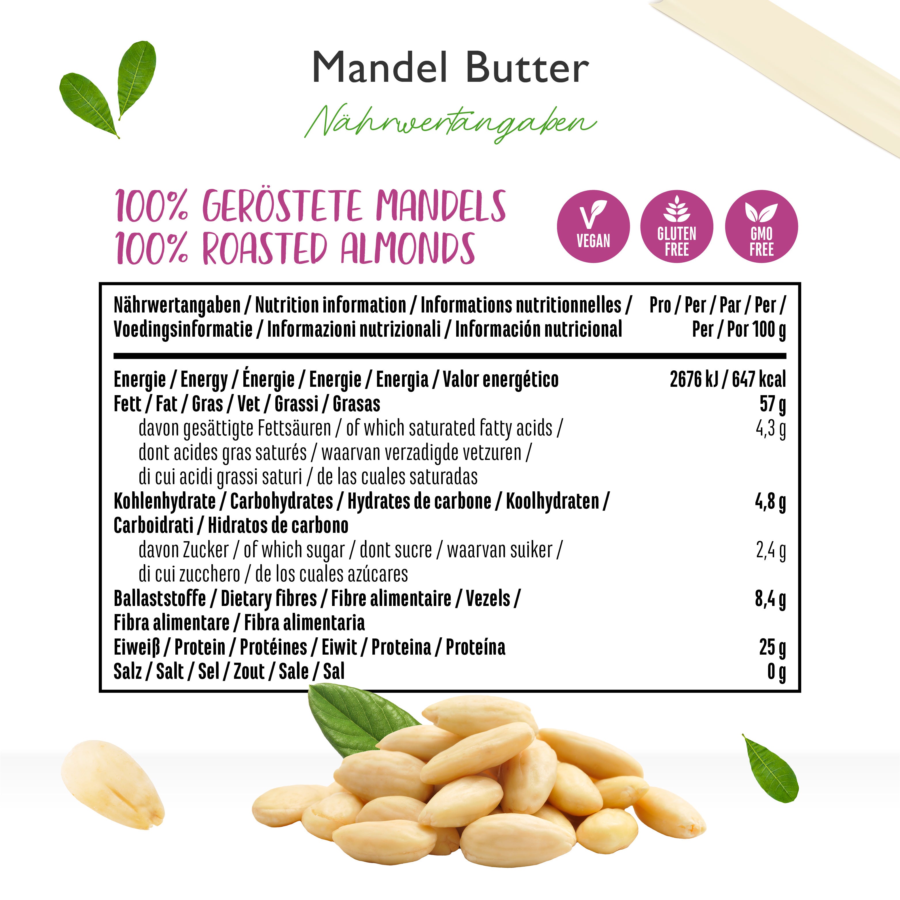 100% Mandelmus Weiss - 1000 g
