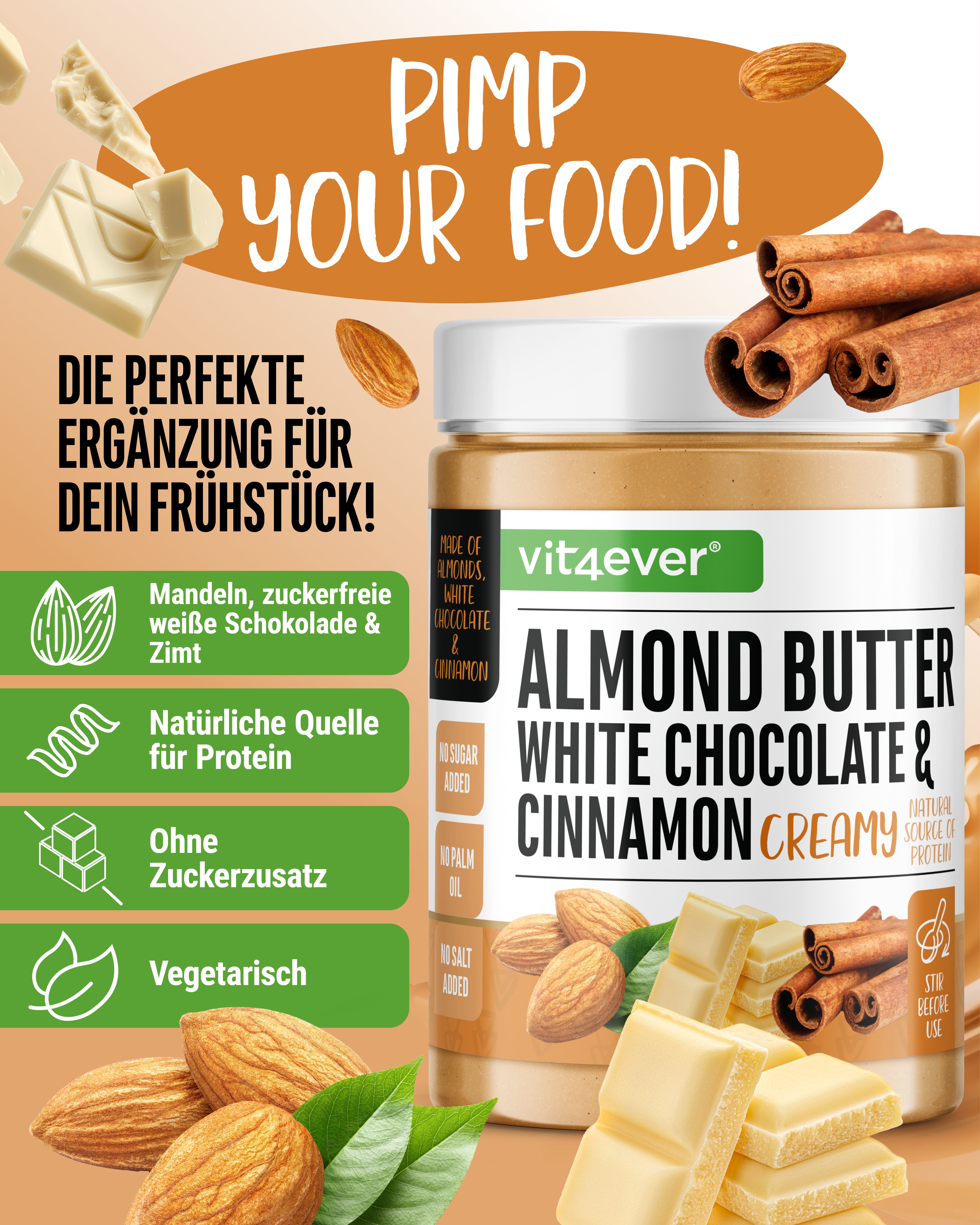 Mandelmuss - Weiße Schokoalde & Zimt 1000g