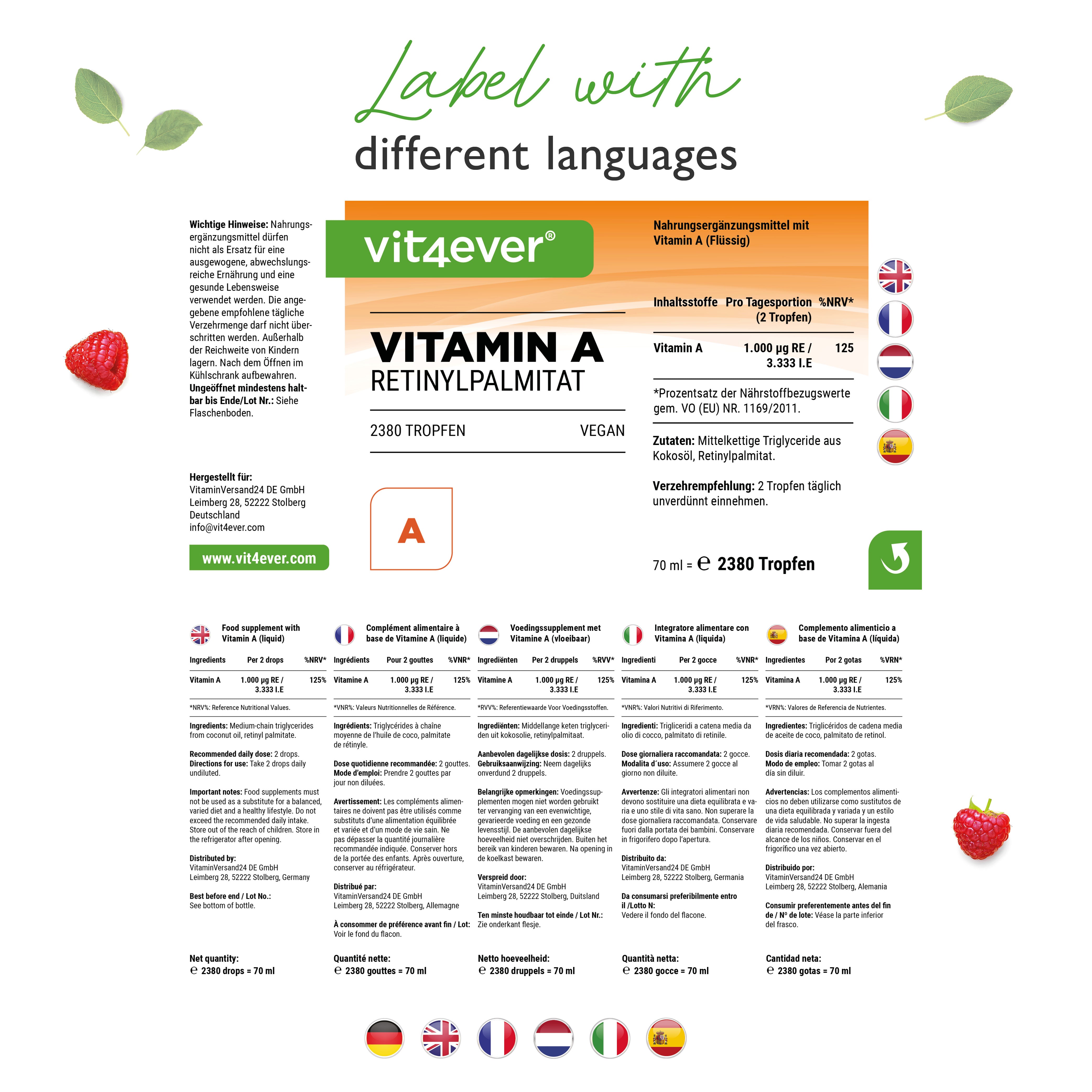 Gocce di Vitamina A - 500 mcg
