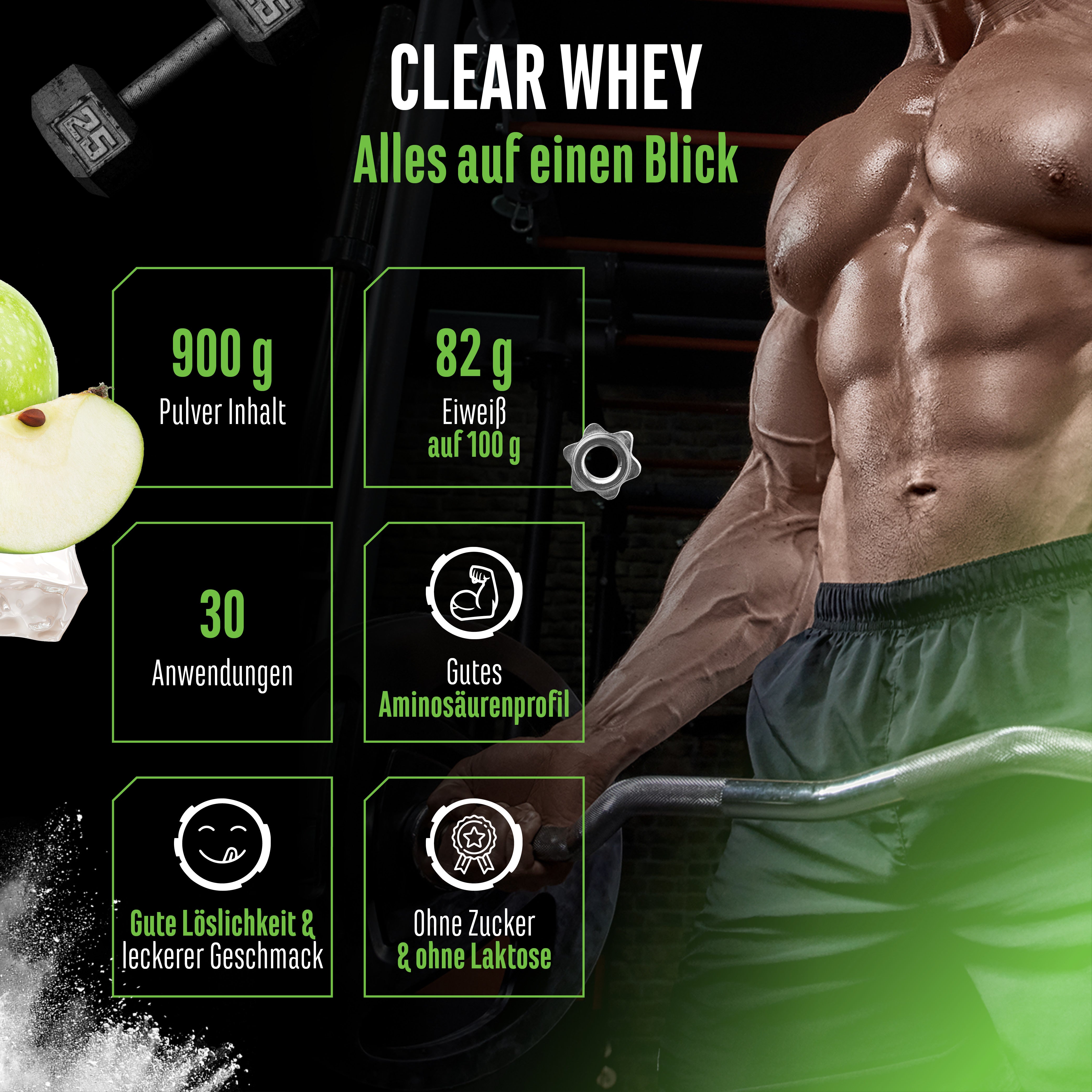 Clear Whey Protein - Fresh Apricot, 900 g